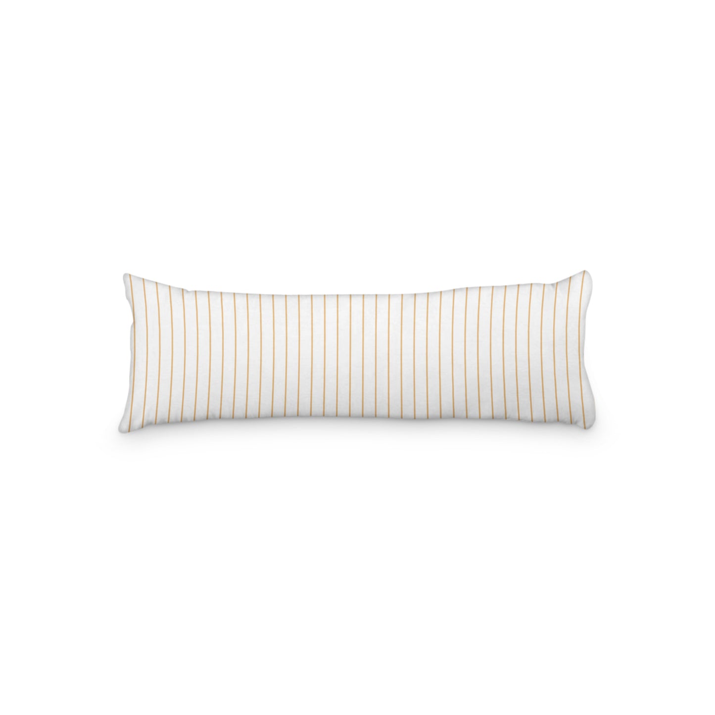 White Microfiber Body Pillow with Fine Pale Orange Stripes, MFBP-1232-151, 20 x 54 inches