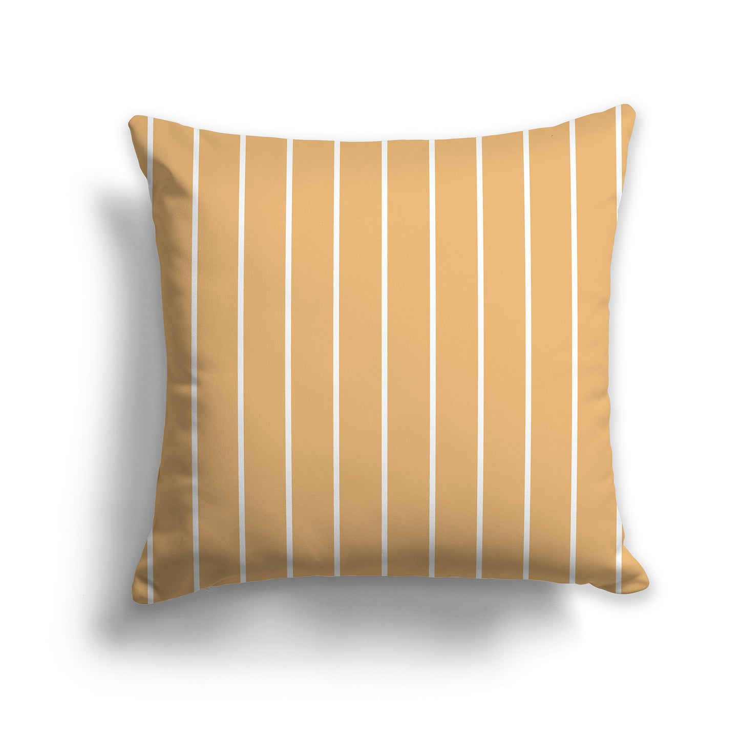 16 inch Throw Pillow with Orange and White Thin Vertical Stripe Pattern