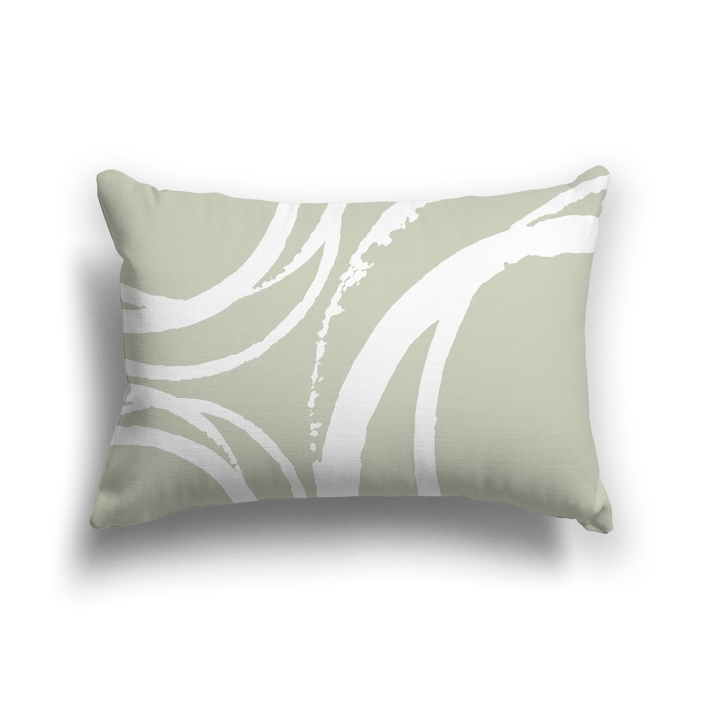 Lumbar Throw Pillow with Pale Green and White Abstract Circles