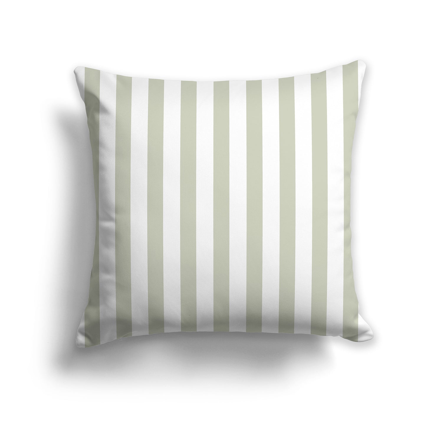 26 inch Throw Pillow with Thick Pale Green and White Vertical Bars