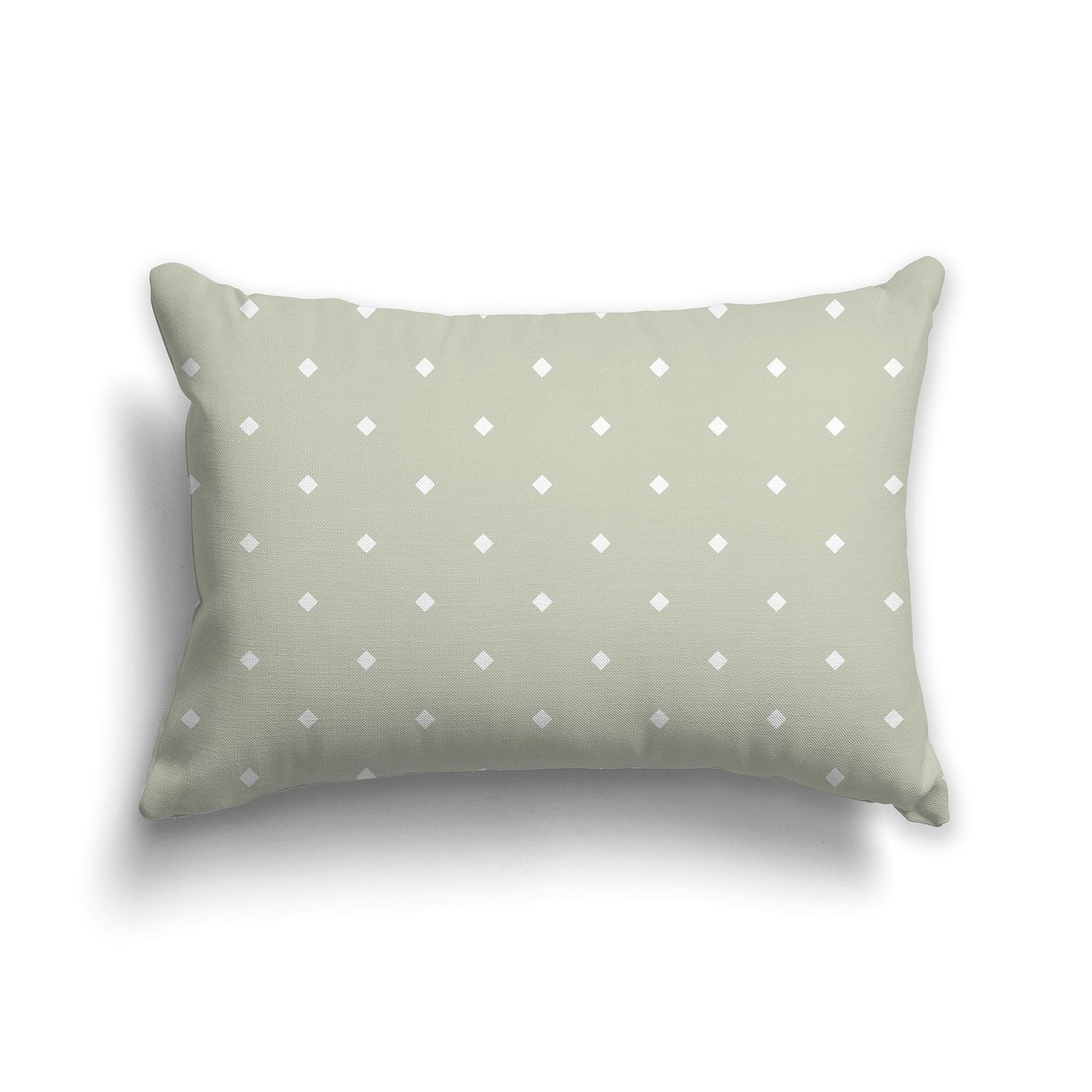 20x14 inch Lumbar Pale Green Throw Pillow with Large White Diamond Pattern