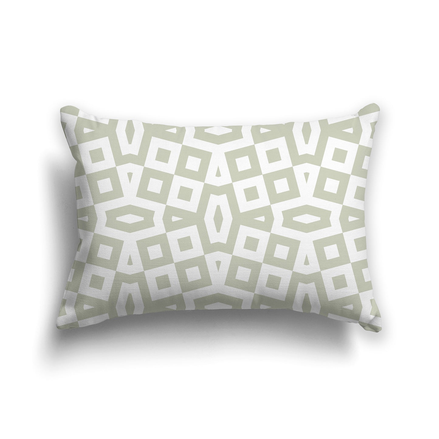 20x14 inch Lumbar Throw Pillow with Pale Green and White Geometric Pattern