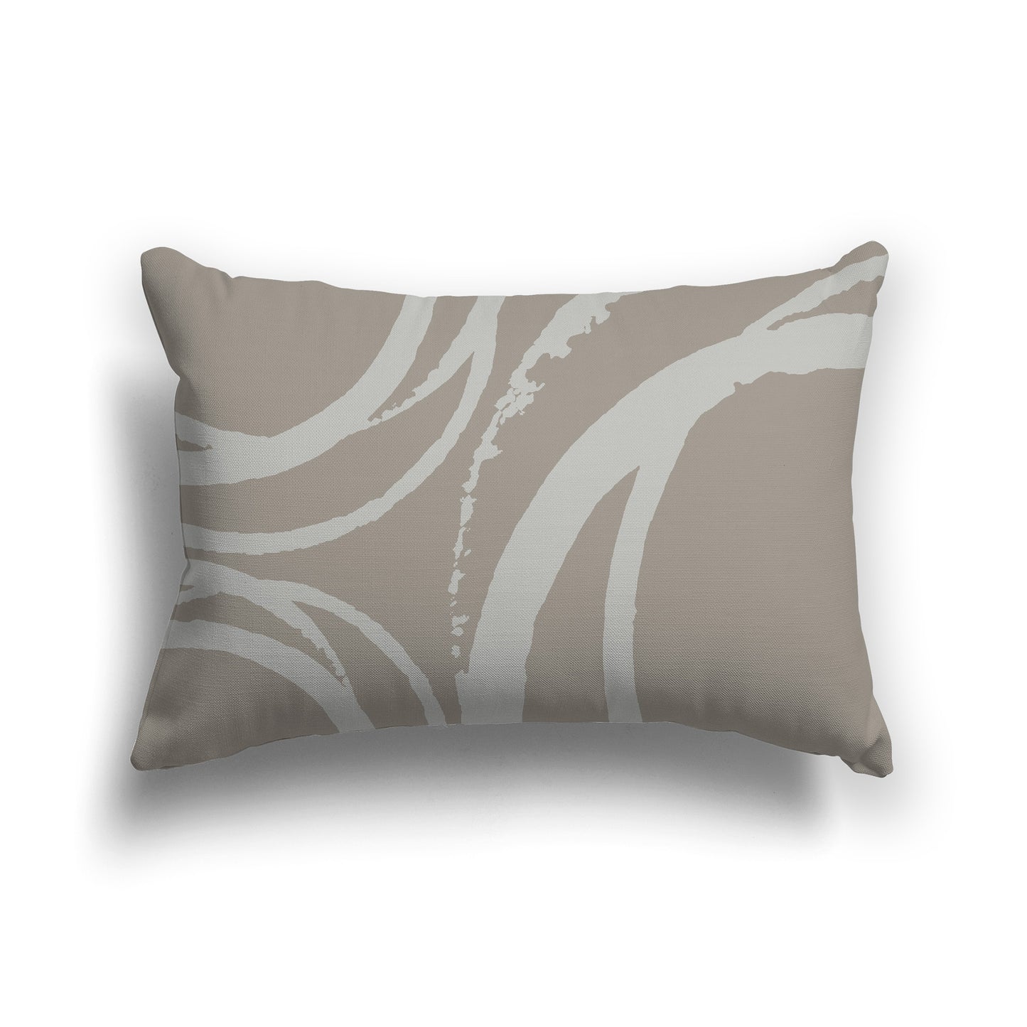 Lumbar Throw Pillow with Brown and Grey-green Abstract Circles