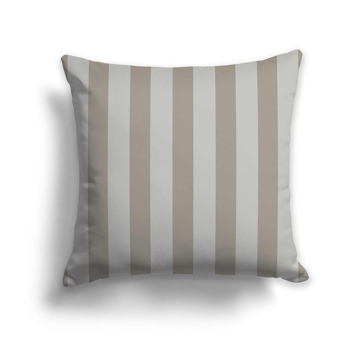 16 inch Throw Pillow with Thick Brown and Grey-green Vertical Bars