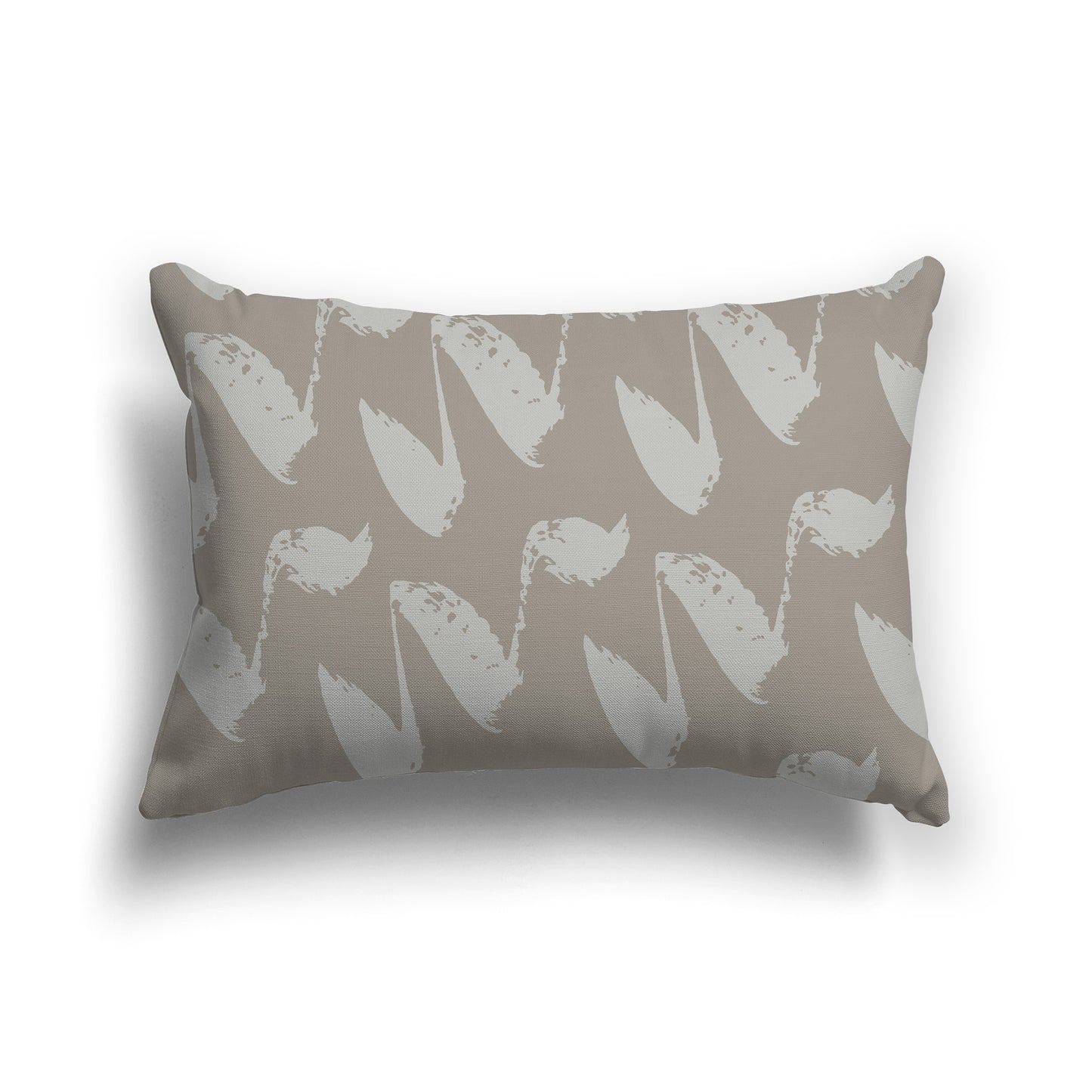 Lumbar Throw Pillow with Brown and Grey-green Squiggle Pattern