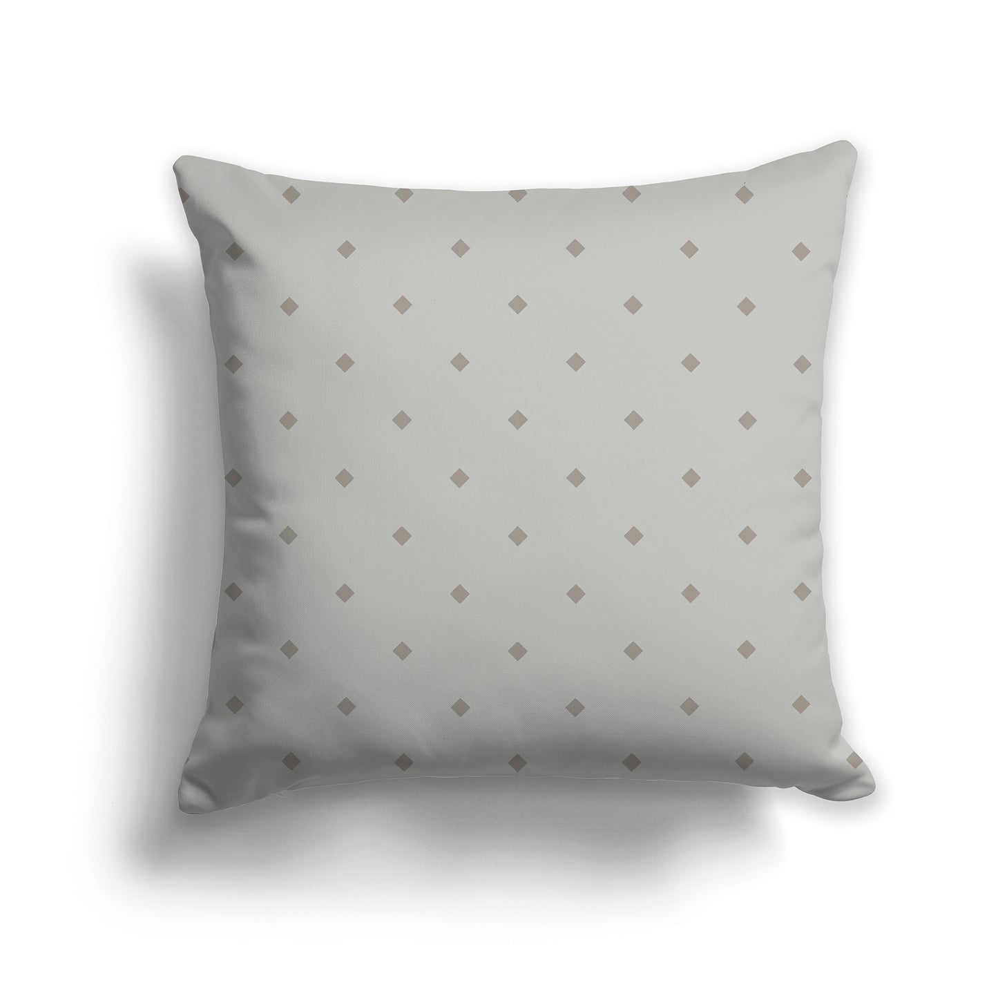 18 inch Grey-green Throw Pillow with Large Brown Diamond Pattern