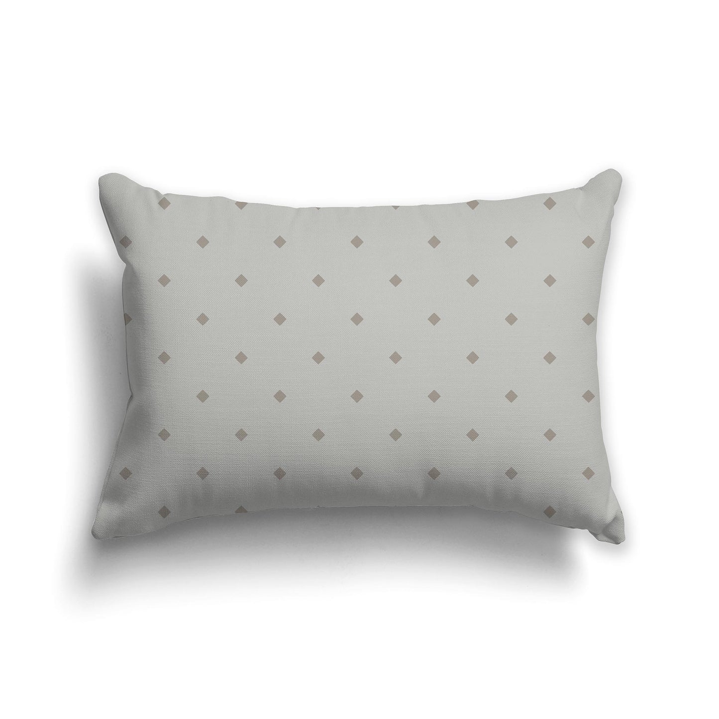 20x14 inch Lumbar Grey-green Throw Pillow with Large Brown Diamond Pattern