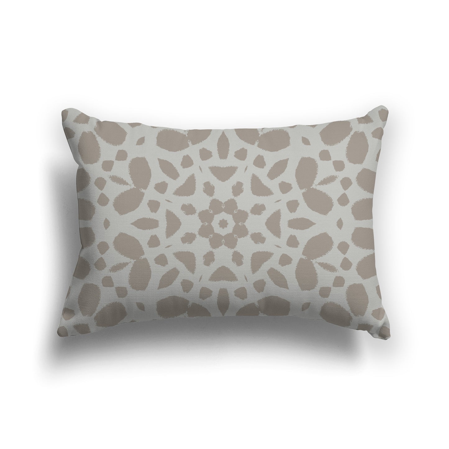 Lumbar Throw Pillow with Large Brown and Grey-green Circular Graphic