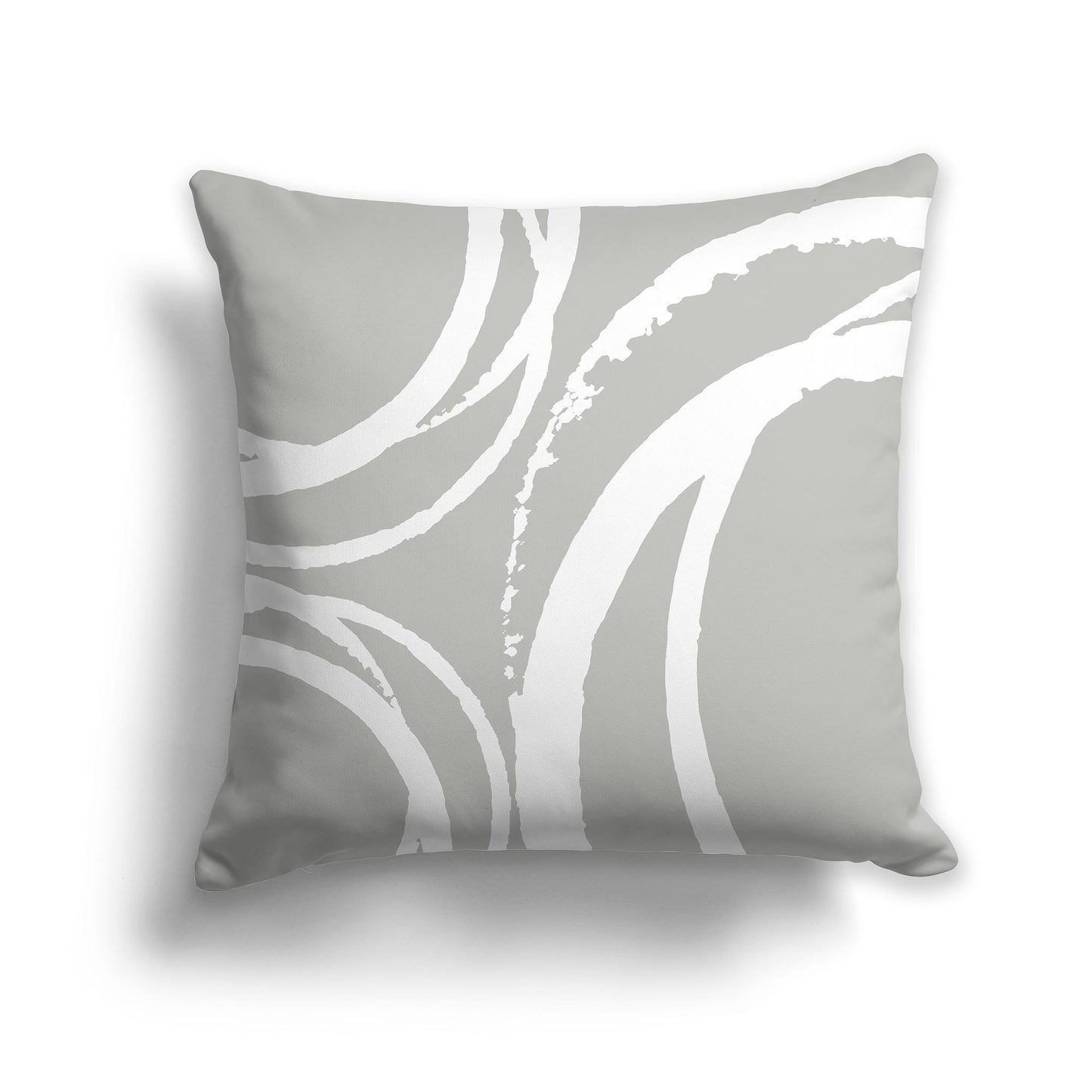 Grey Square Throw Pillow with White Abstract Circles