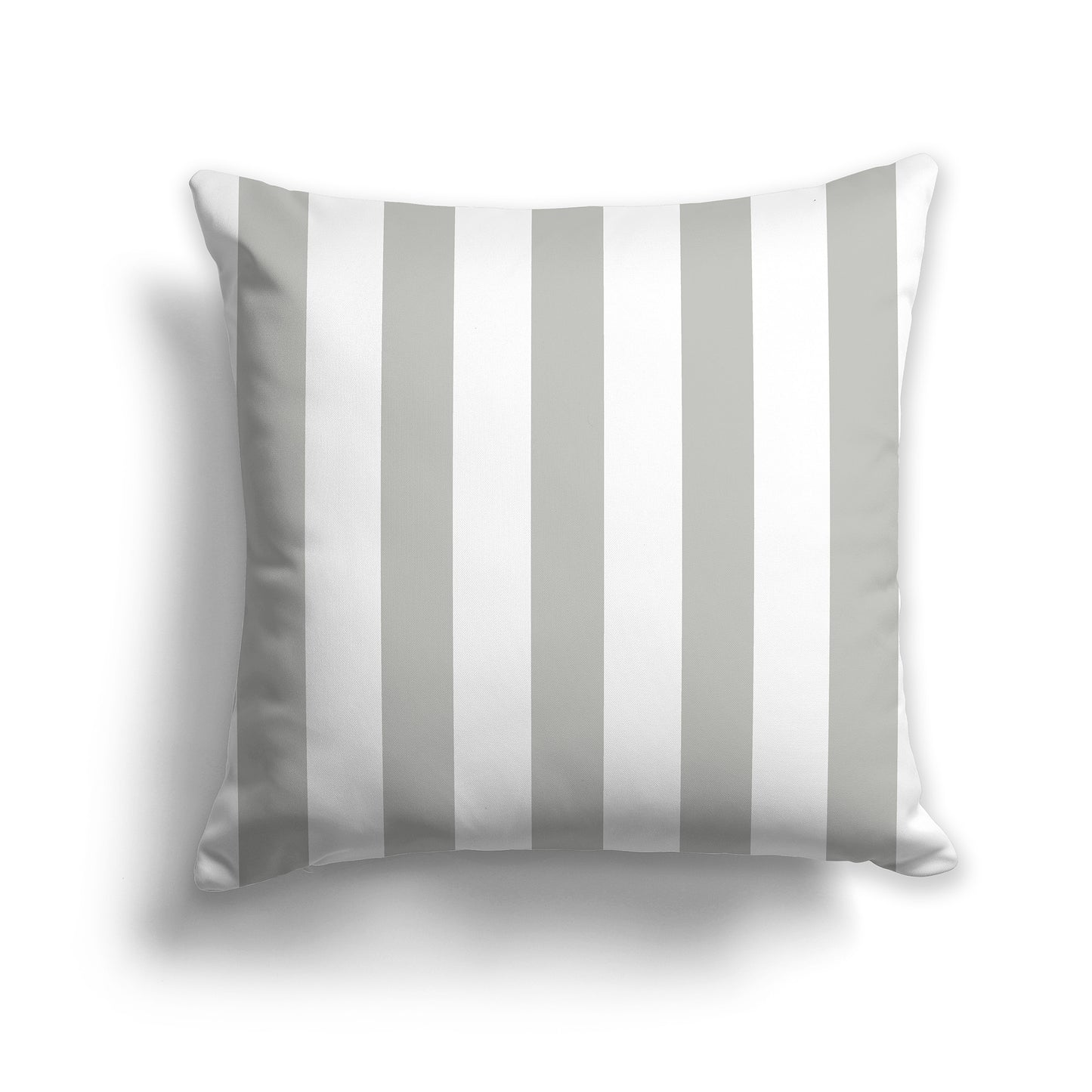 14 inch Throw Pillow with Grey and White Vertical Bars