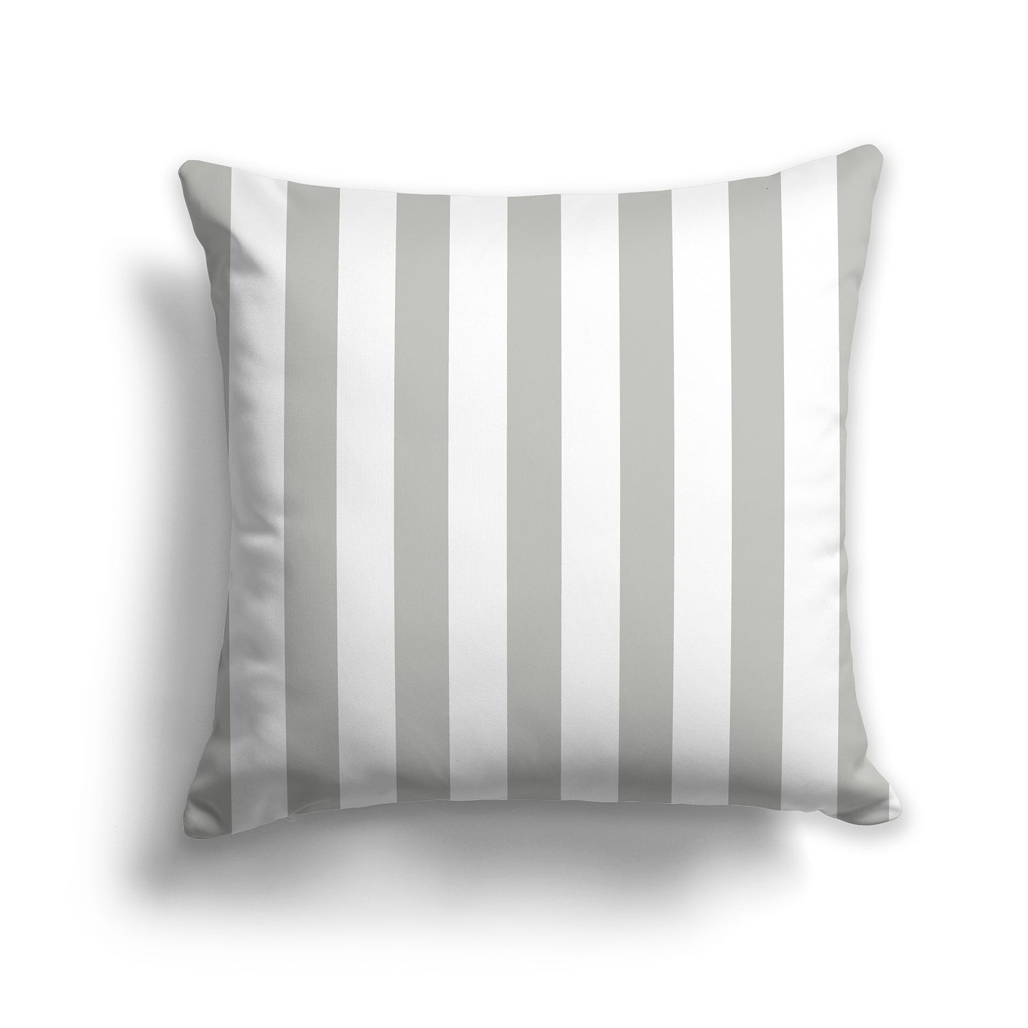 18 inch Throw Pillow with Grey and White Vertical Bars
