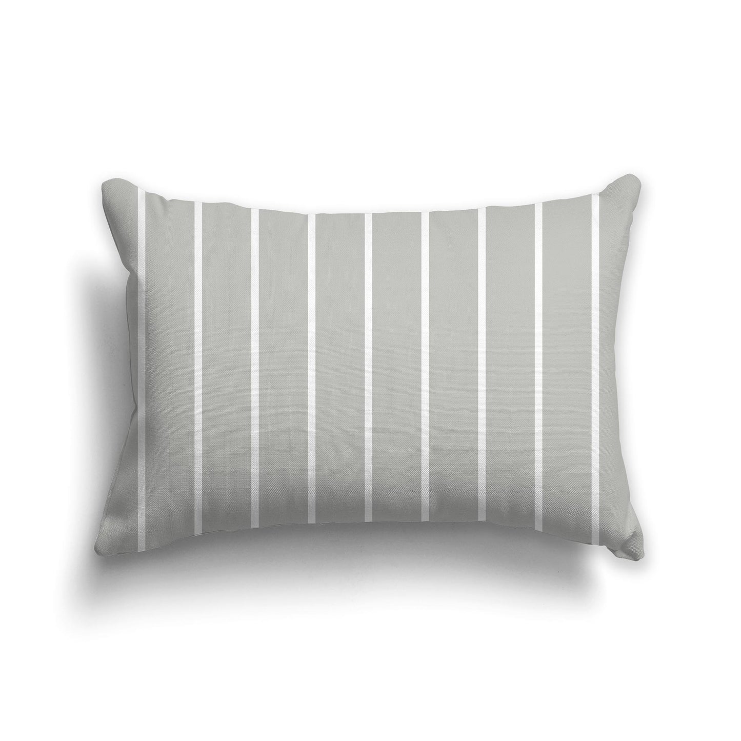 Lumbar Throw Pillow with Grey and White Stripe Pattern