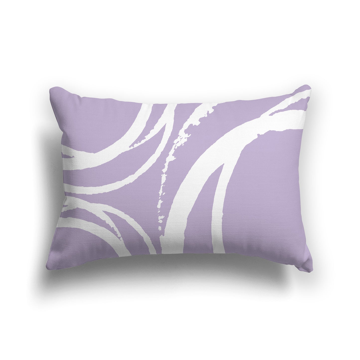 Lumbar Throw Pillow with Mauve and White Abstract Circles