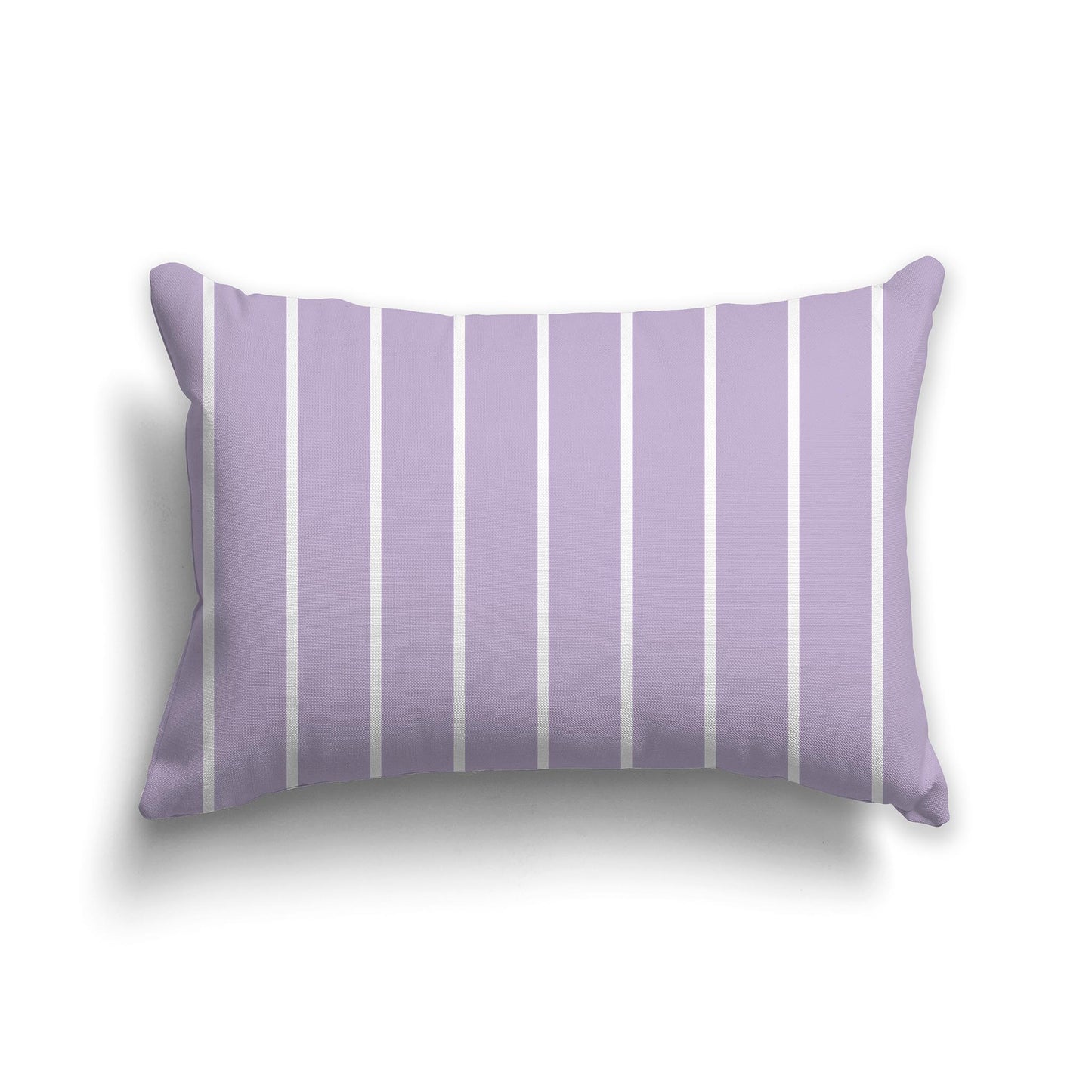 Lumbar Throw Pillow with Mauve and white Stripe Pattern