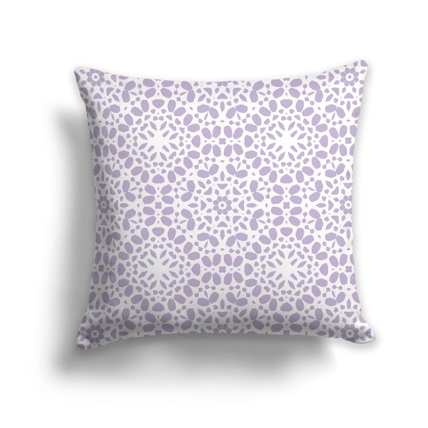 Square Throw Pillow with Fine Mauve and White Circular Repeat Pattern