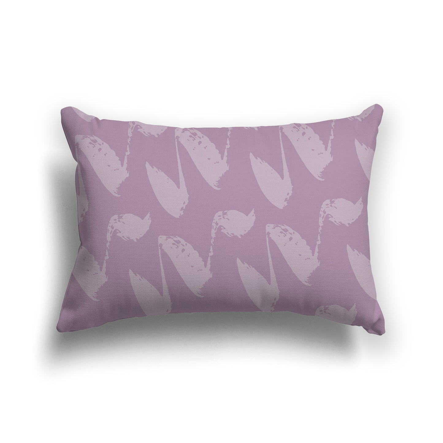 Lumbar Throw Pillow with Two-tone Mauve Squiggle Pattern