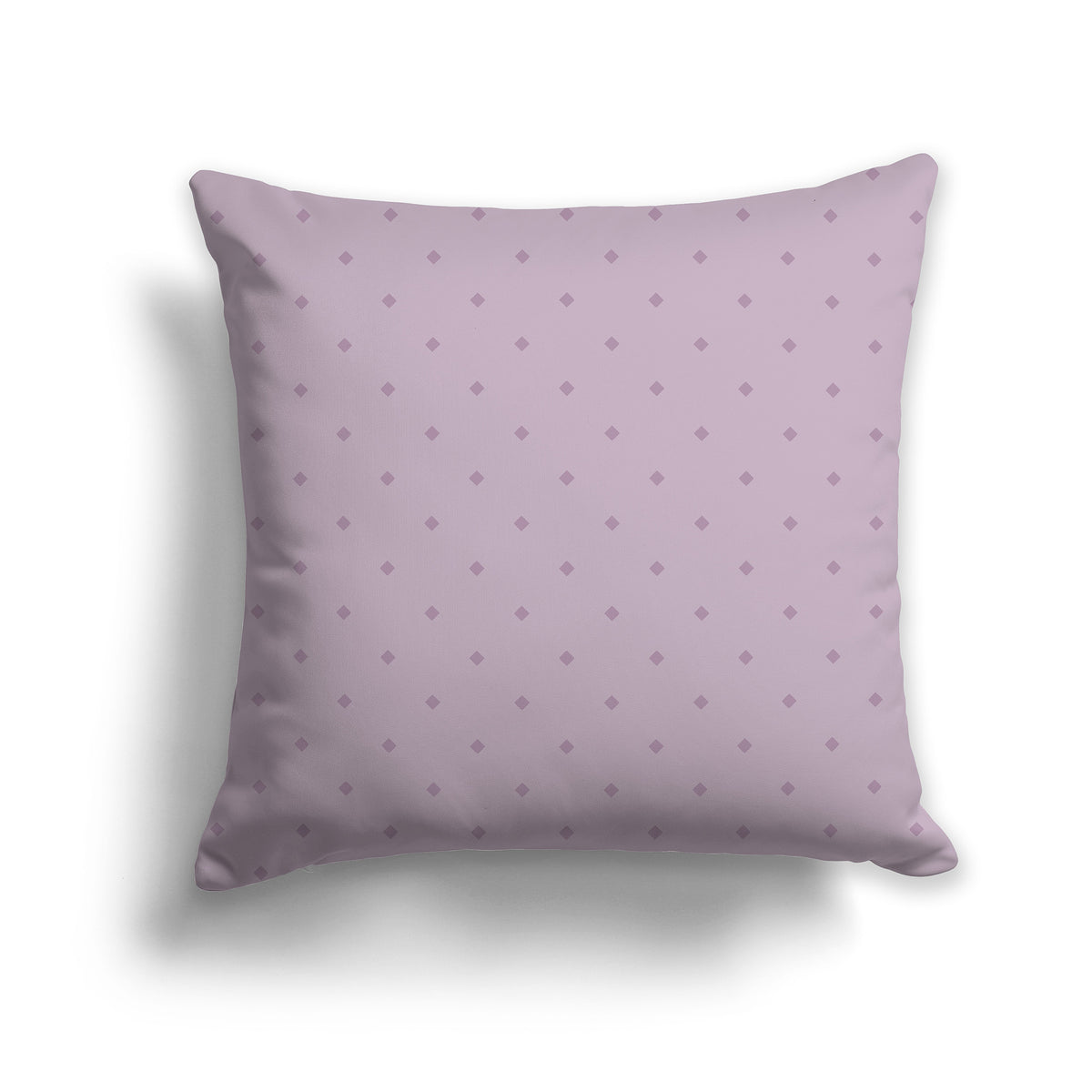 Light Mauve Throw Pillow with Large Mauve Diamond Pattern on Front | Faux Suede | 26 x 26 inches