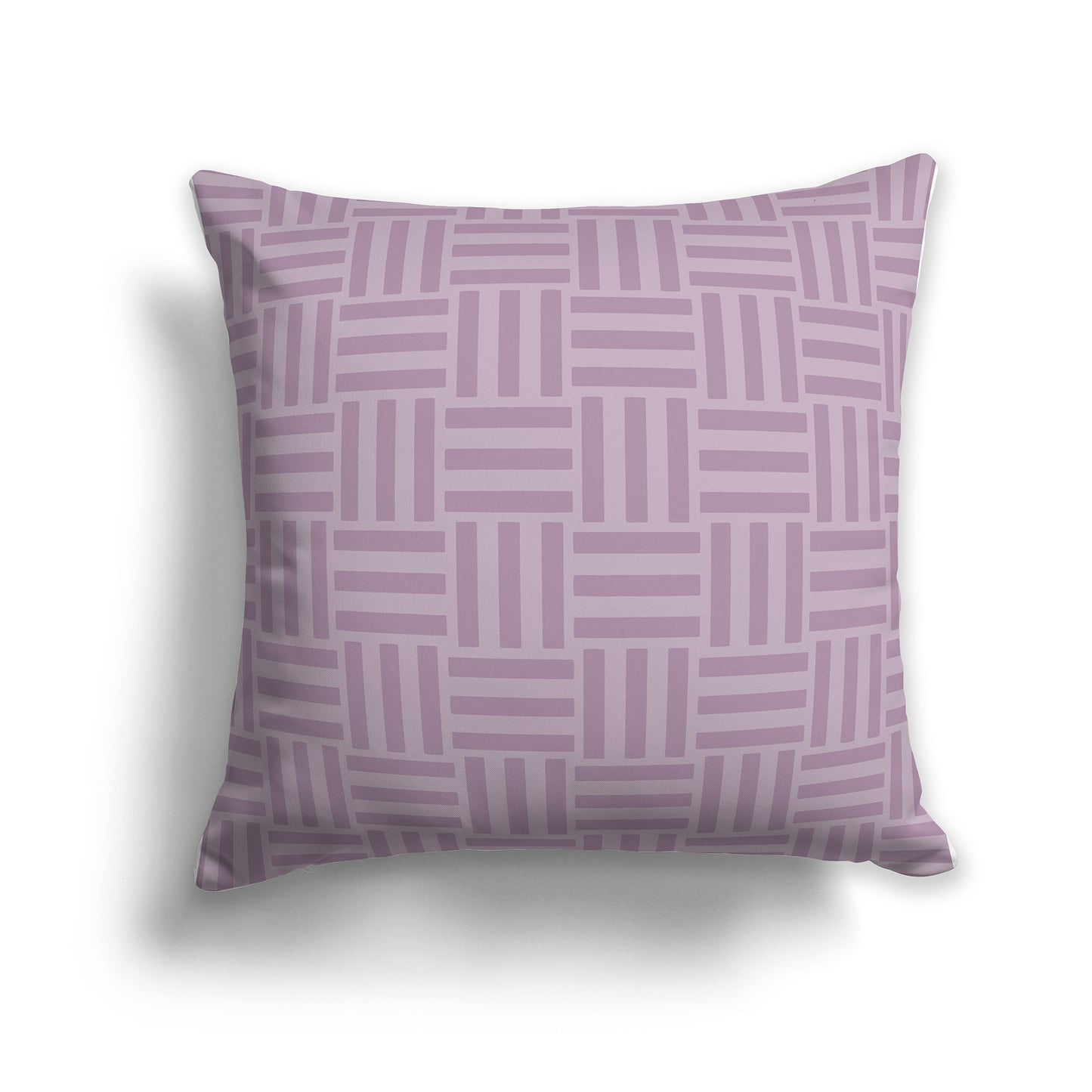16 inch Throw Pillow with Two-tone Mauve Basket Weave Pattern