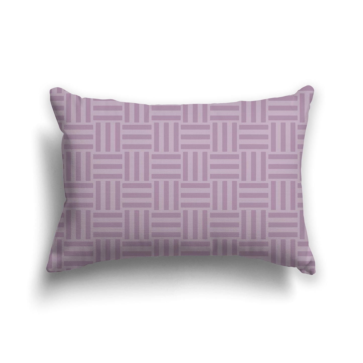 20x14 inch Lumbar Throw Pillow with Two-tone Mauve Basket Weave Pattern