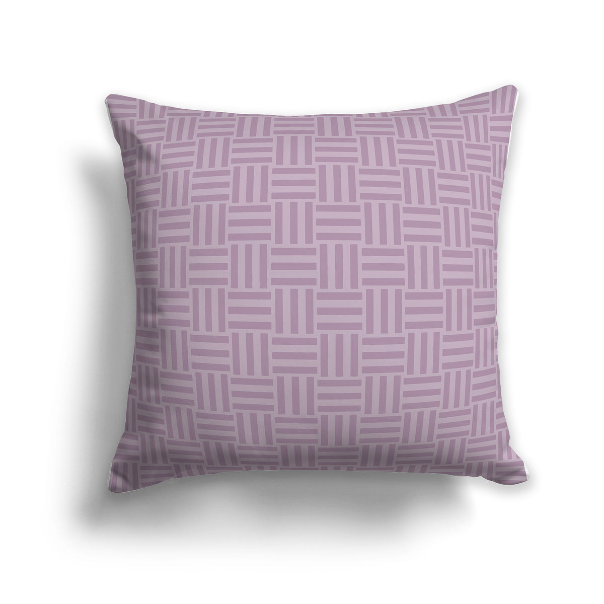 Throw Pillow with Two-tone Mauve Basket Weave Pattern on Both Sides | Faux Suede | 26 x 26 inches
