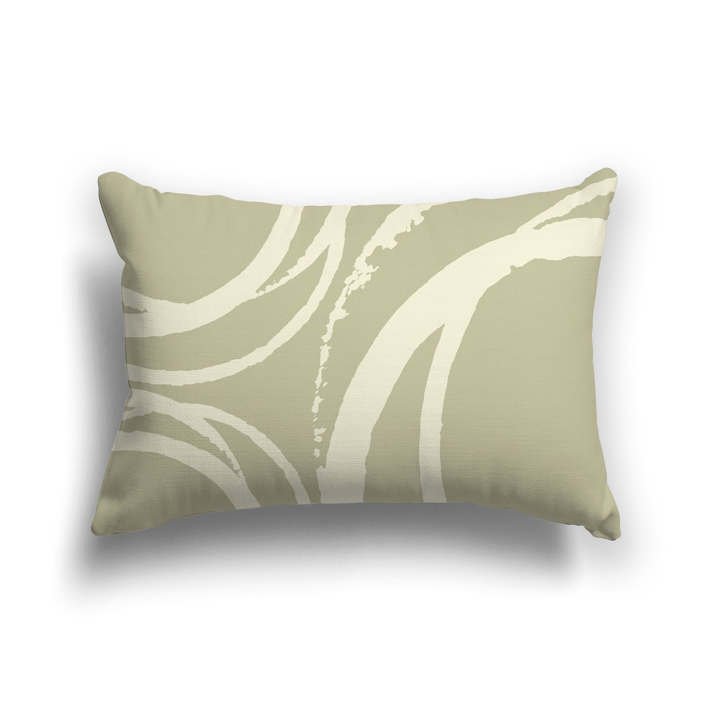 Lumbar Throw Pillow with Green and Yellow Abstract Circles