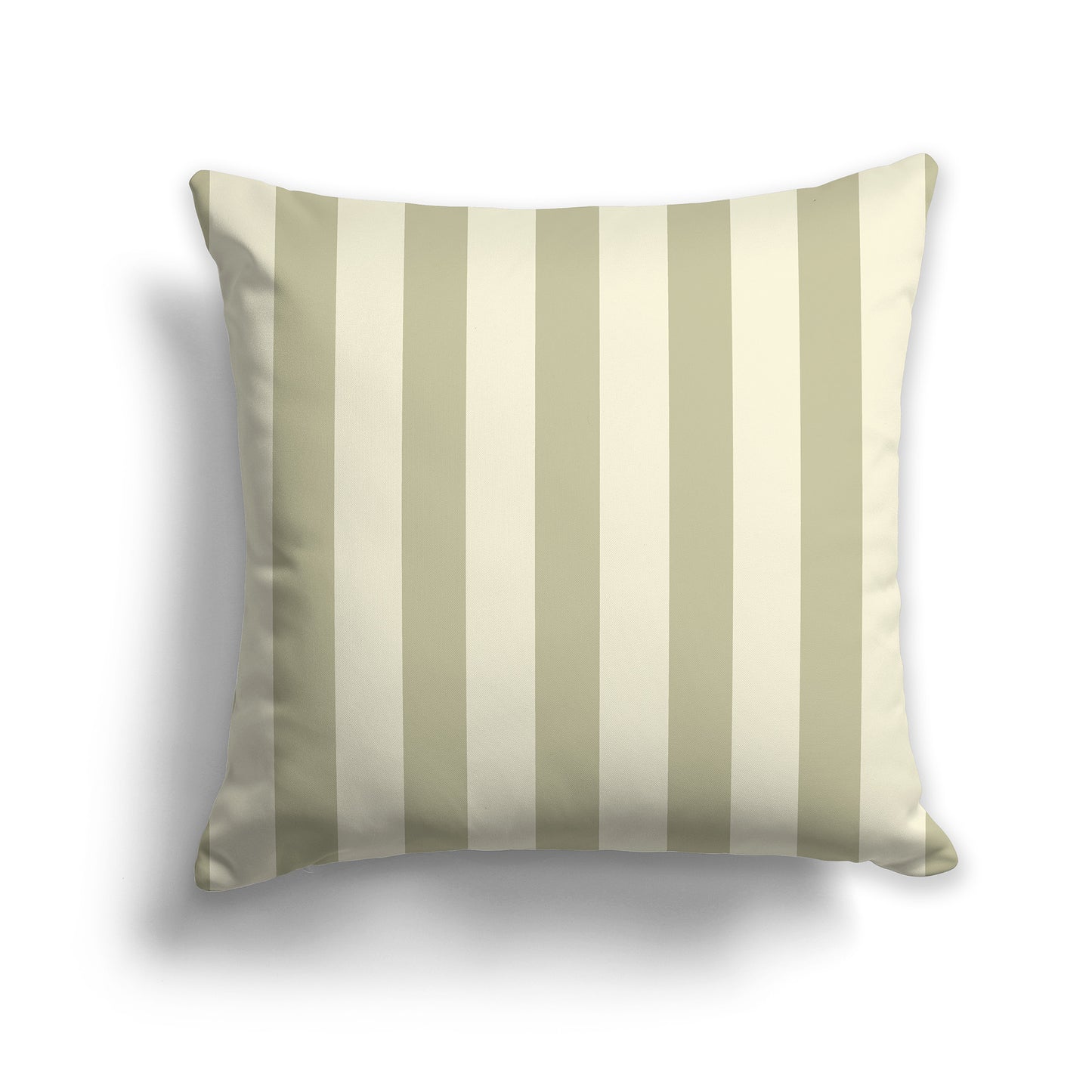 16 inch Throw Pillow with Thick Green and Yellow Vertical Bars