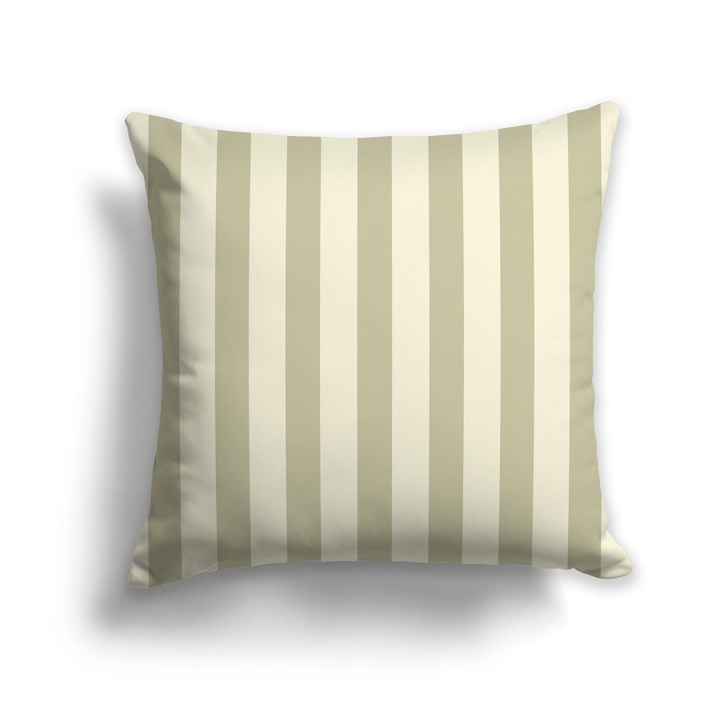20 inch Throw Pillow with Thick Green and Yellow Vertical Bars