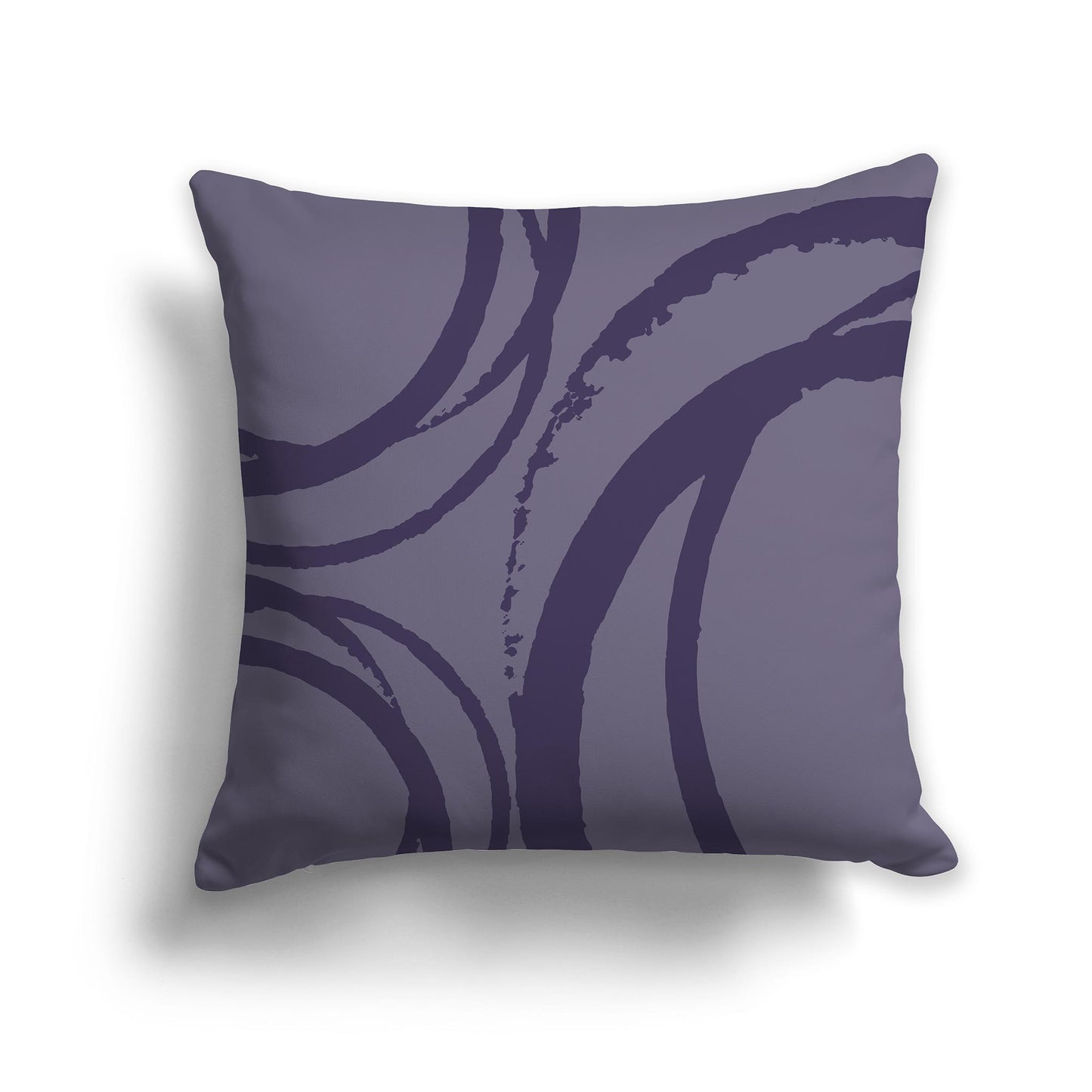 Square Throw Pillow with Two-tone Purple Abstract Circles