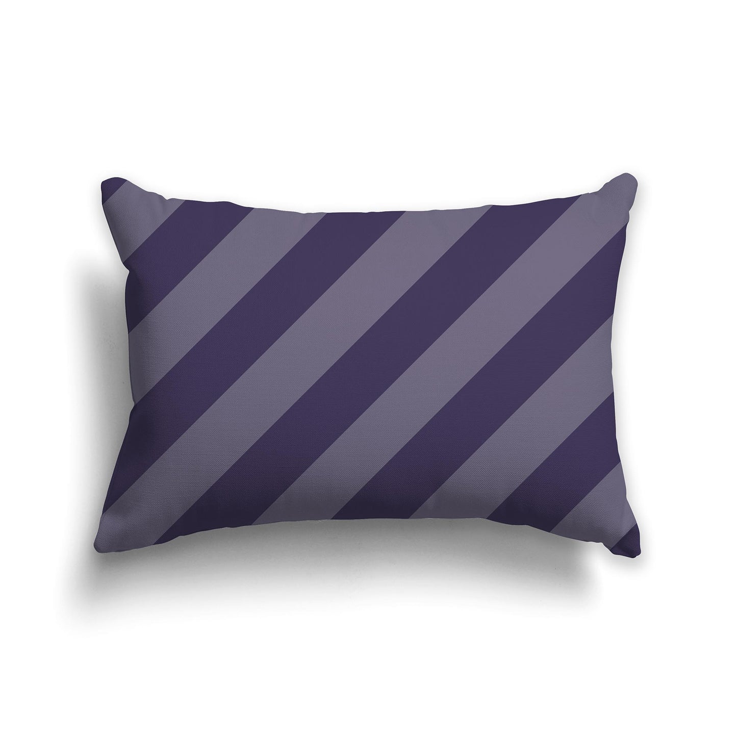 Lumbar Throw Pillow with Two-tone Purple Diagonal Bars