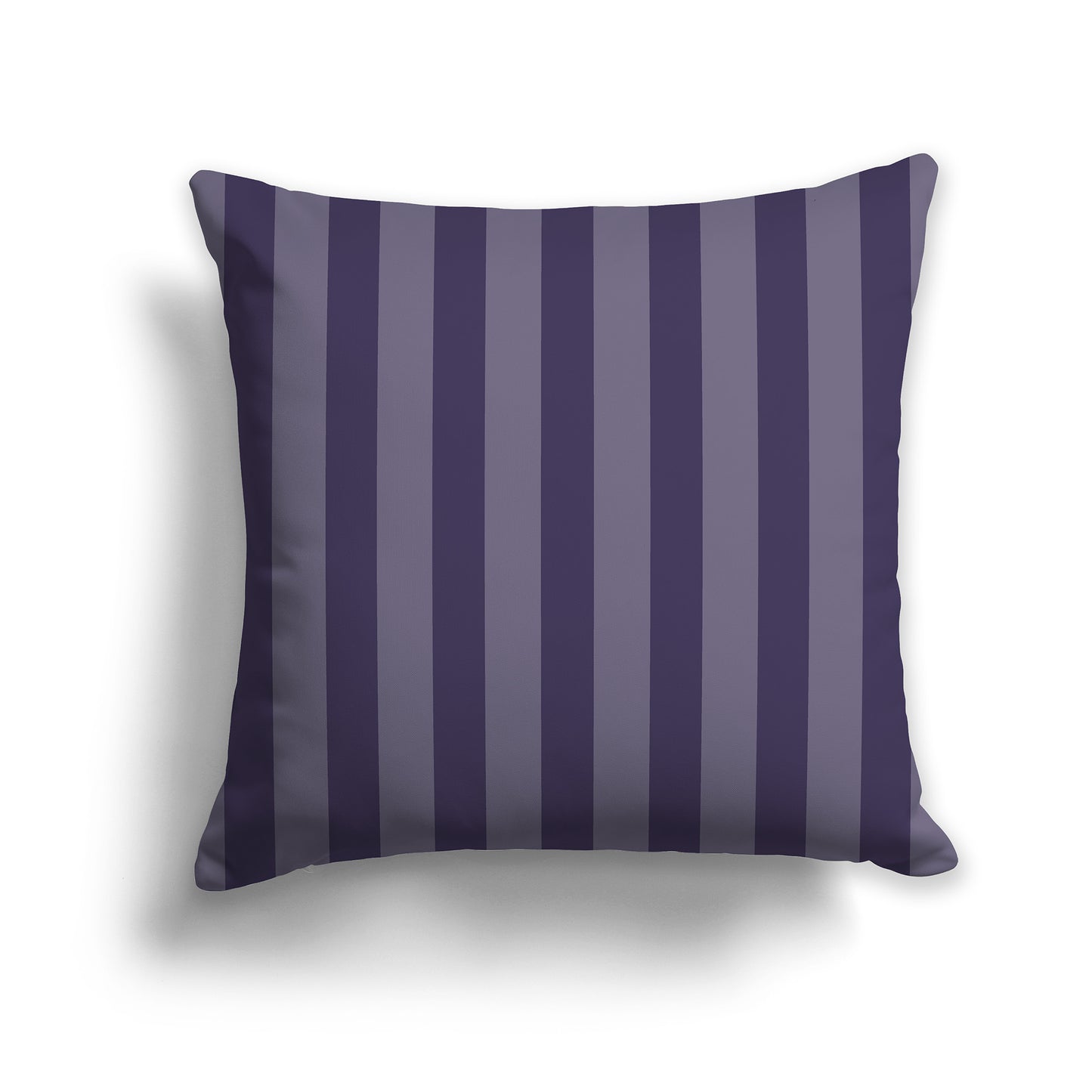 20 inch Throw Pillow with Thick Two-tone Purple Vertical Bars