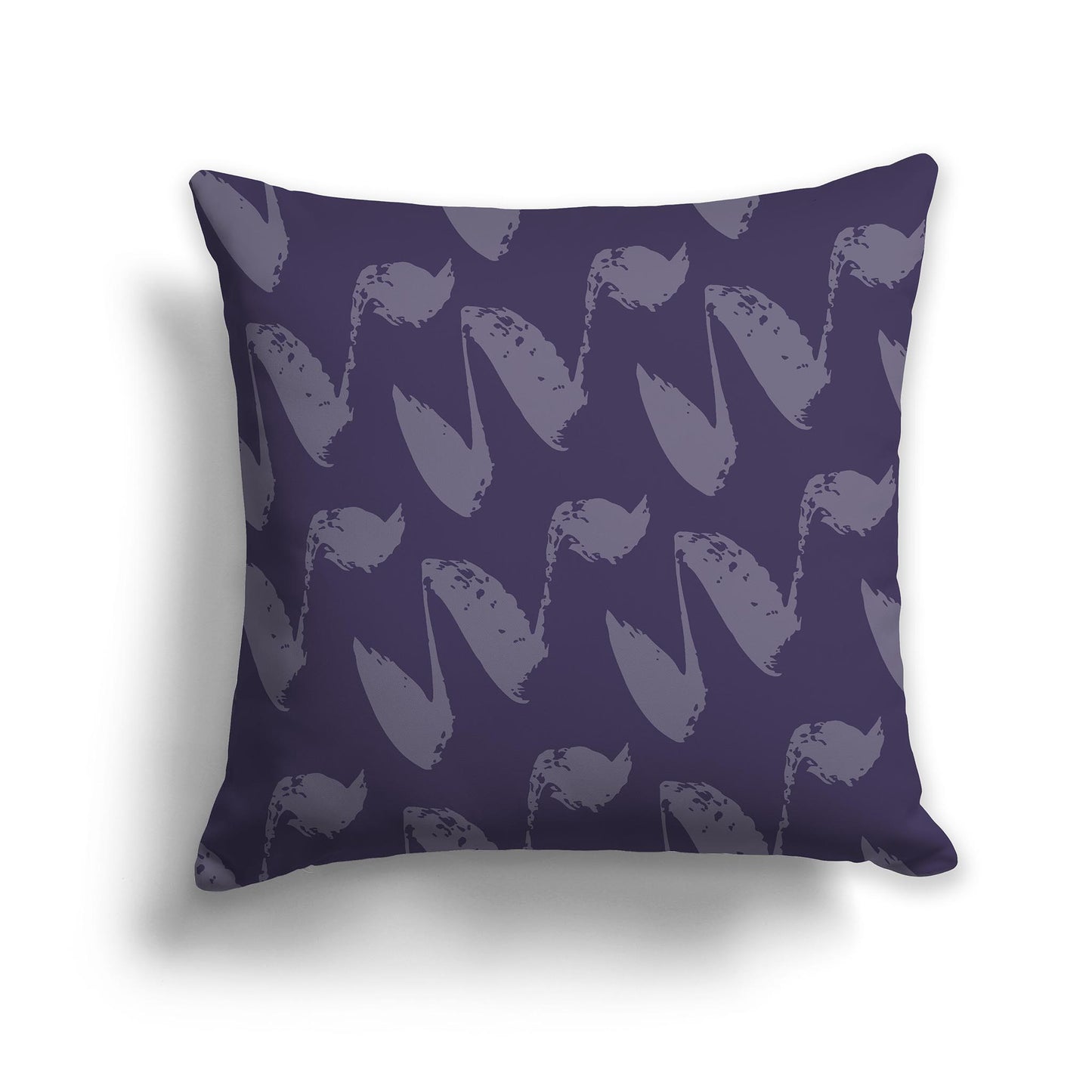 Square Throw Pillow with Two-tone Purple Squiggle Pattern