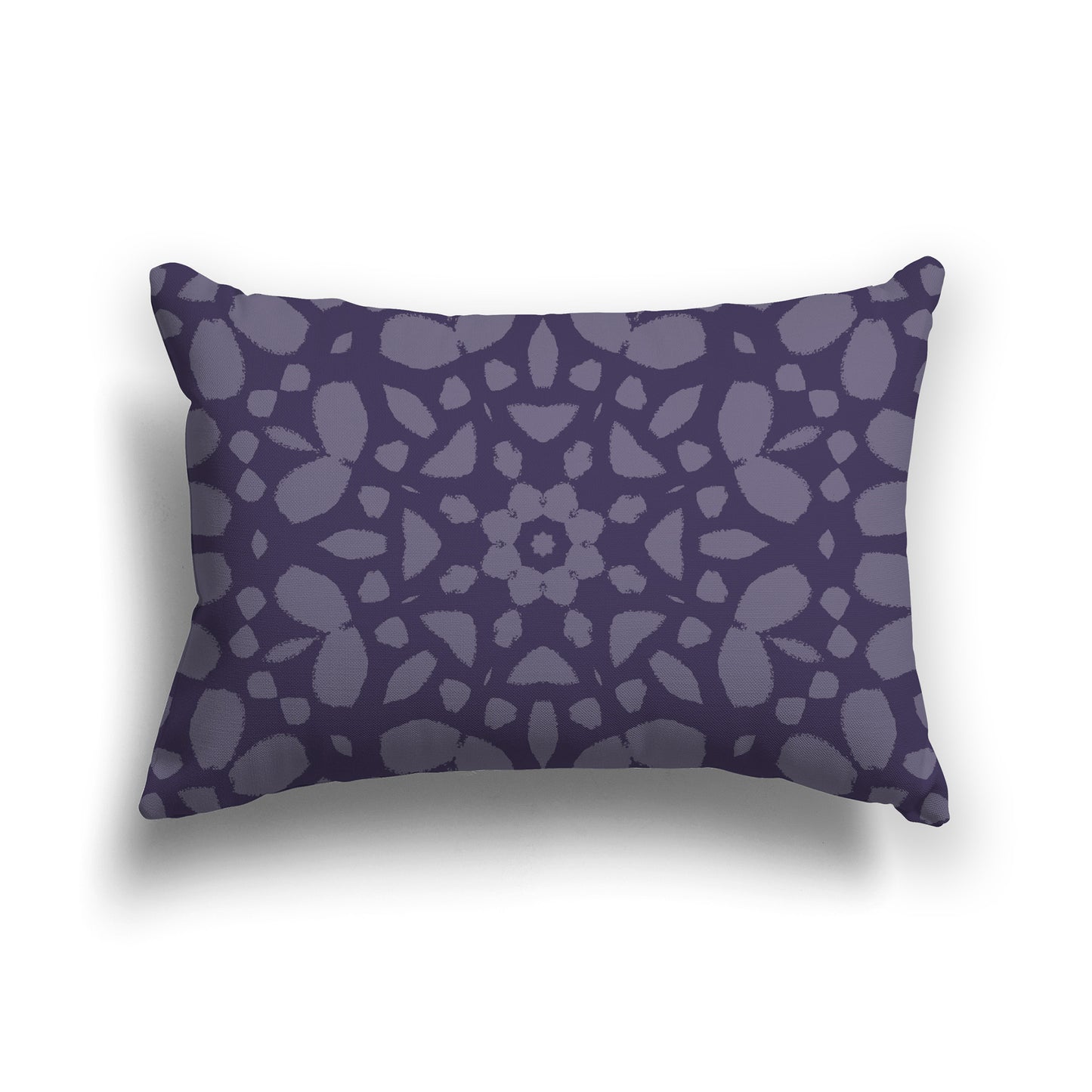 Lumbar Throw Pillow with Large Two-tone Purple Circular Graphic