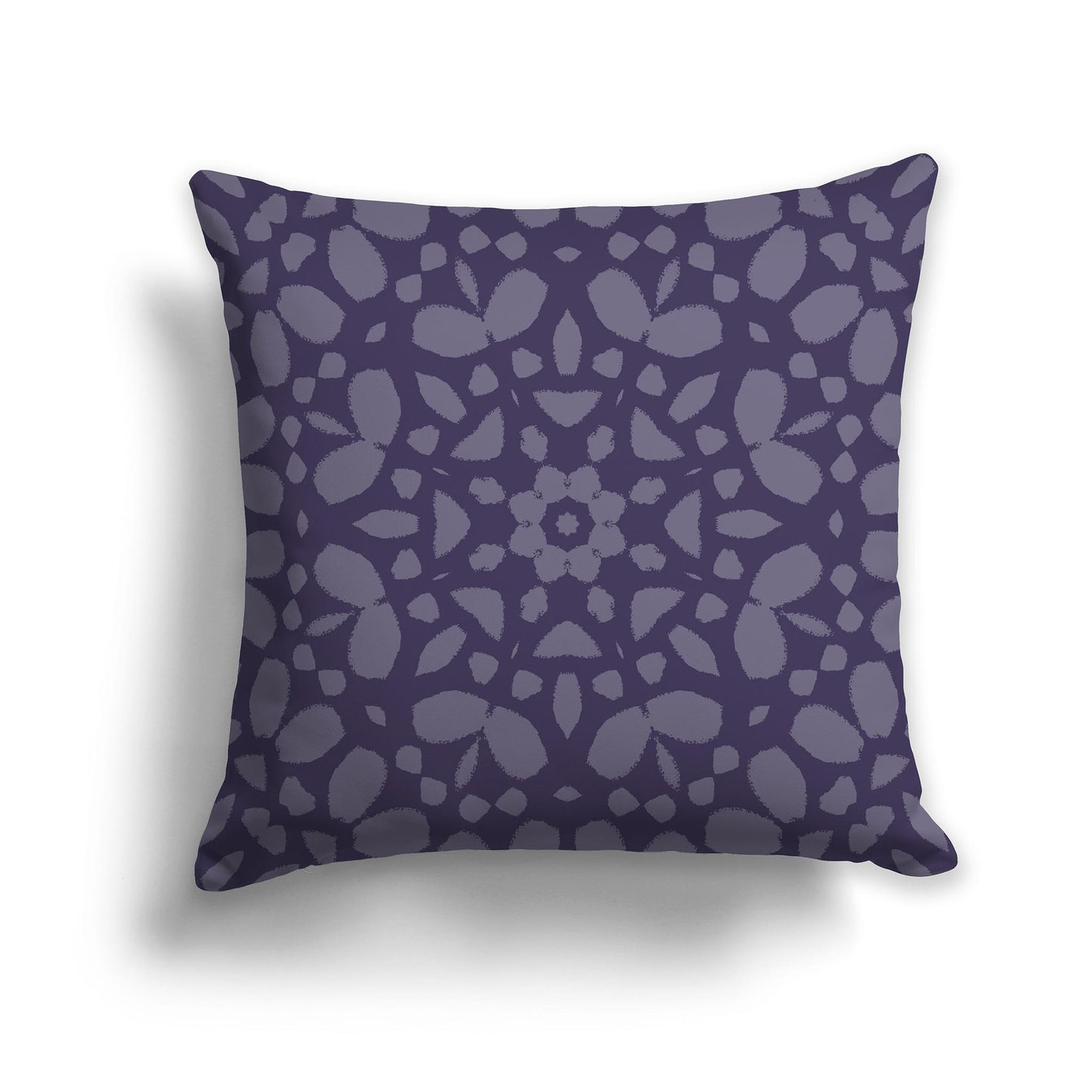 Square Throw Pillow with Large Two-tone Purple Circular Graphic