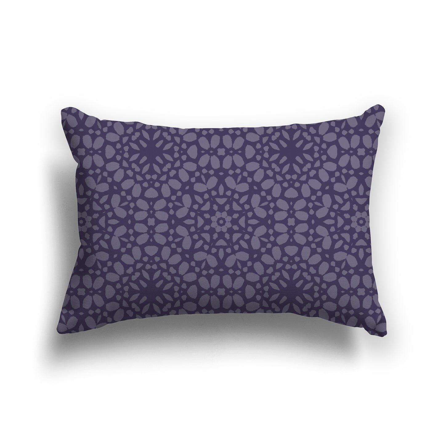 Lumbar Throw Pillow with Fine Two-tone Purple Circular Repeat Pattern