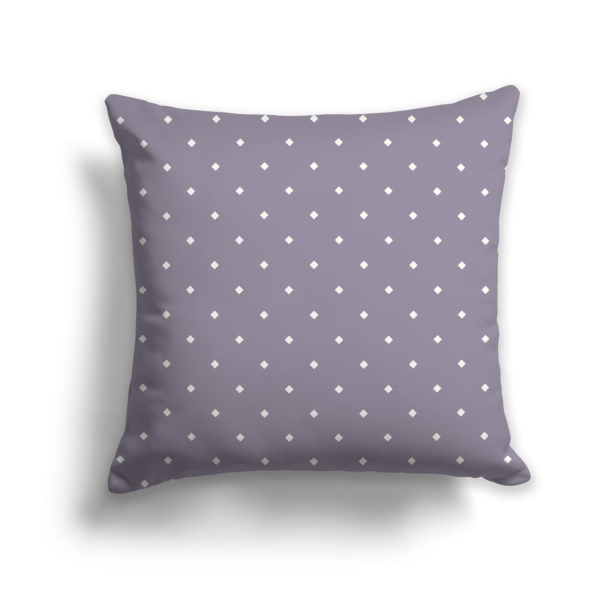 Lavender Throw Pillow with Large Pale Cream Diamond Pattern on Front | Faux Suede | 26 x 26 inches