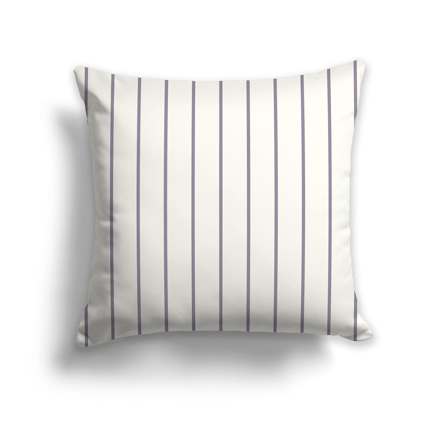 16 inch Throw Pillow with Lavender and Cream Thin Vertical Stripe Pattern