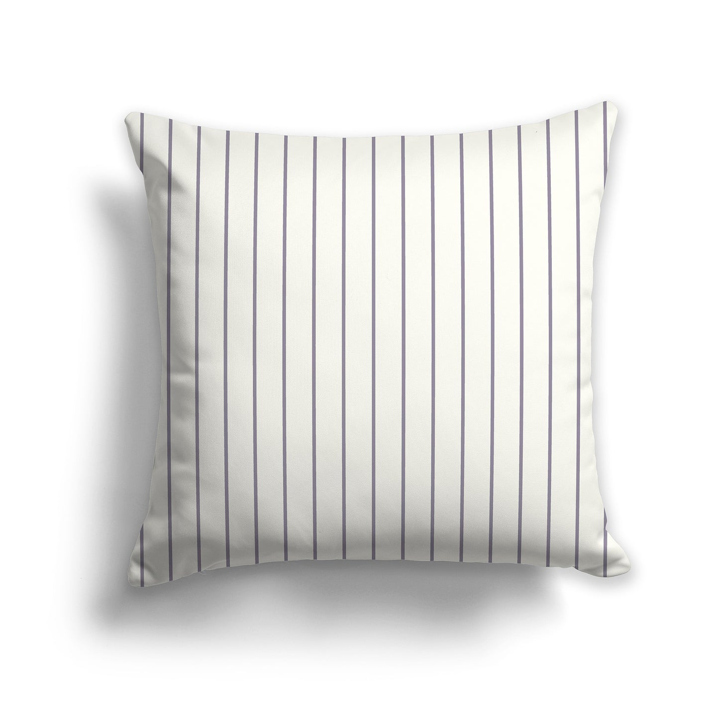 26 inch Throw Pillow with Lavender and Cream Thin Vertical Stripe Pattern