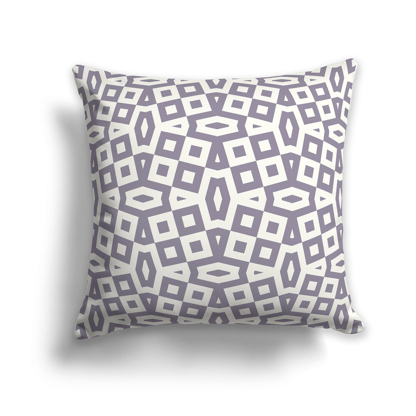 26 inch Throw Pillow with Lavender and Cream Geometric Pattern