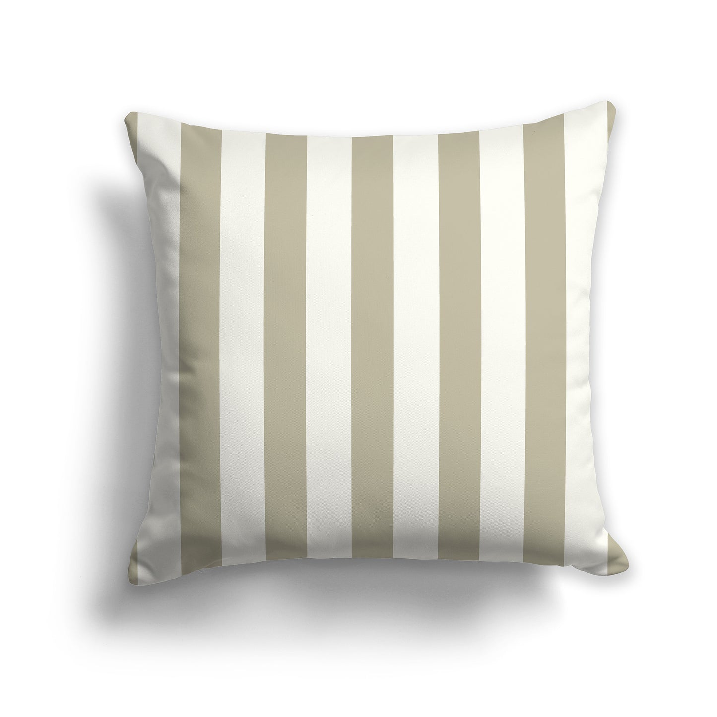 16 inch Throw Pillow with Thick Pastel Green and Cream Vertical Bars