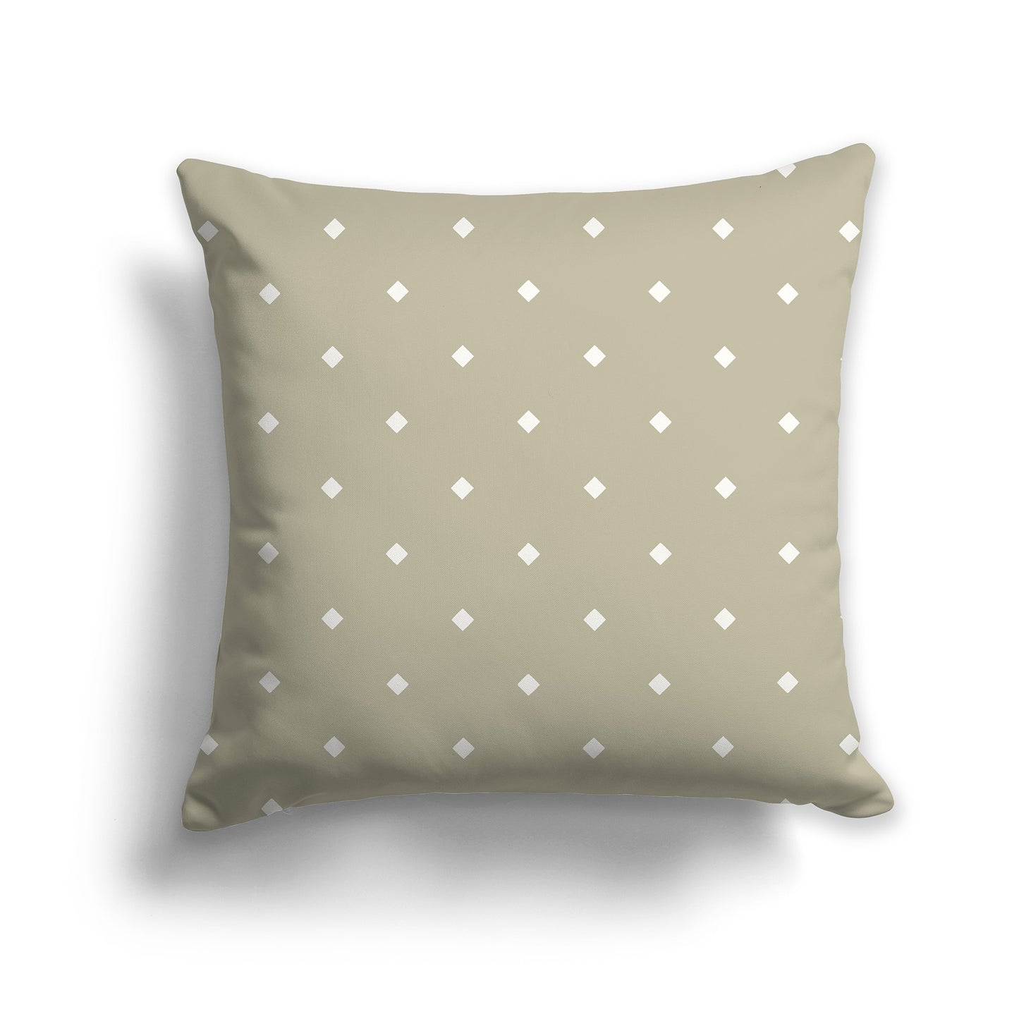 16 inch Pastel Green Throw Pillow with Large Cream Diamond Pattern