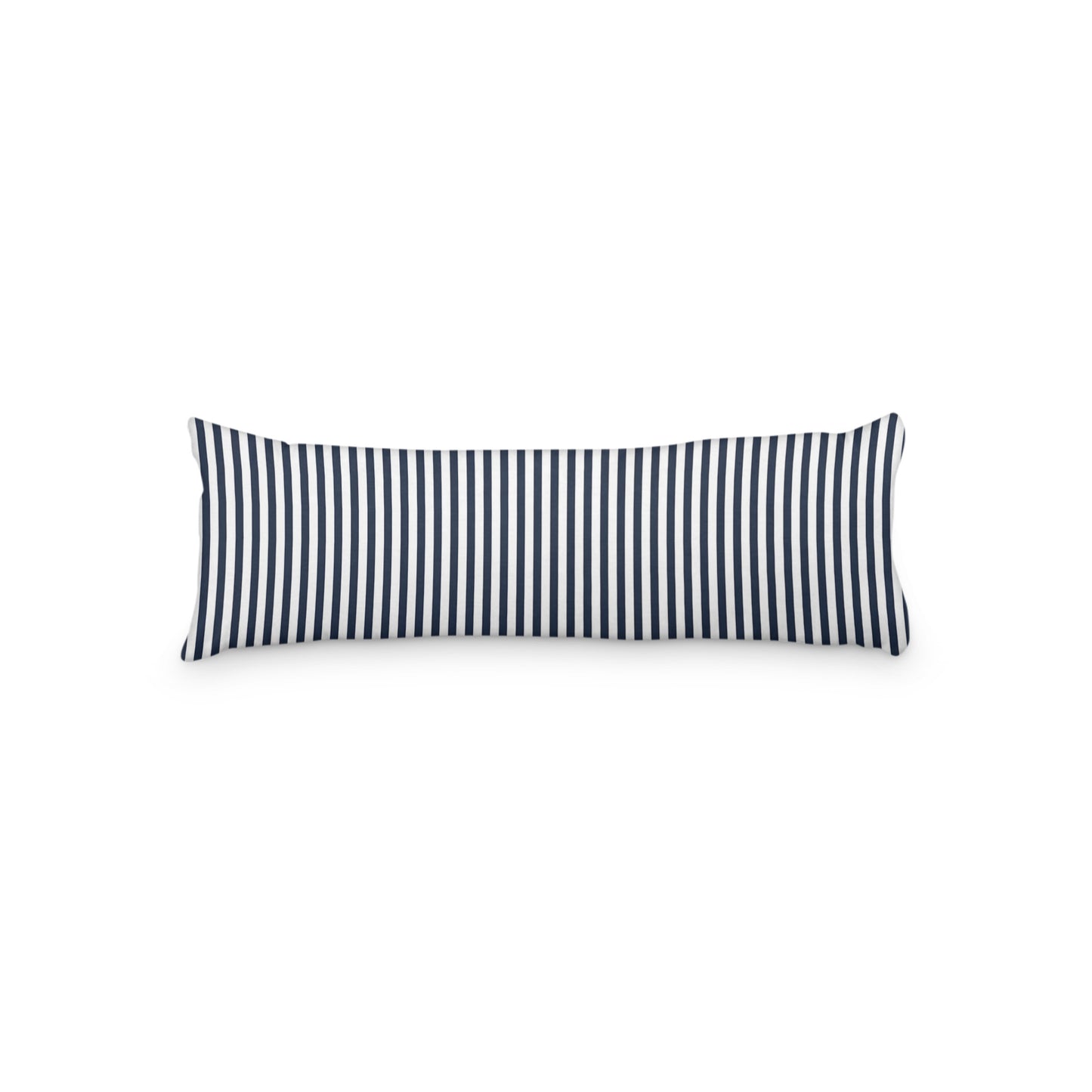 White Microfiber Body Pillow with Thin Navy Blue Bars, MFBP-1271-241, 20 x 54 inches