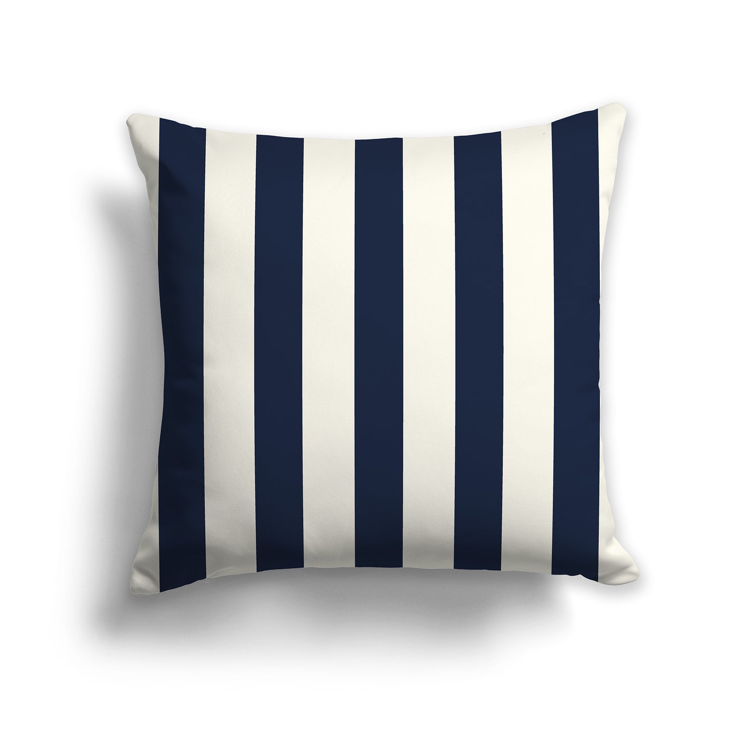 14 inch Throw Pillow with Navy Blue and Cream Vertical Bars