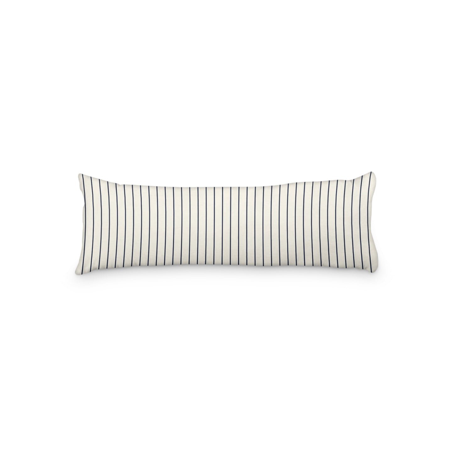 Pale Cream Microfiber Body Pillow with Fine Navy Blue Stripes, MFBP-1273-151, 20 x 54 inches