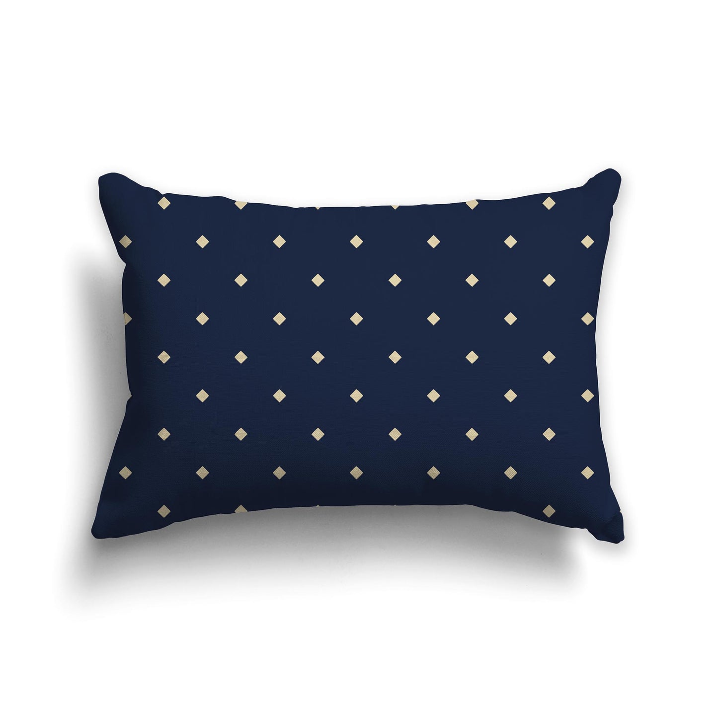 20x14 inch Lumbar Navy Blue Throw Pillow with Large Desert Sand Diamond Pattern