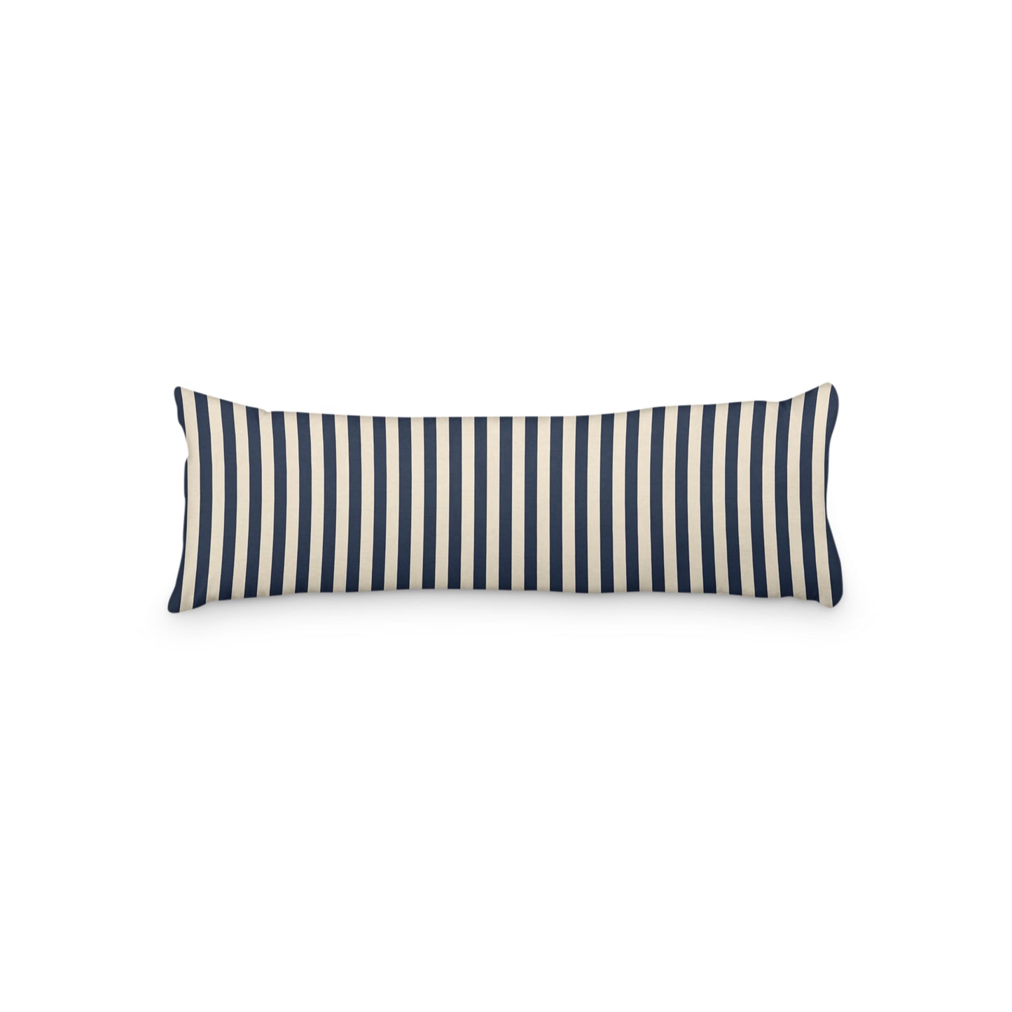 Beige Microfiber Body Pillow with Navy Blue Bars, MFBP-1275-051, 20 x 54 inches