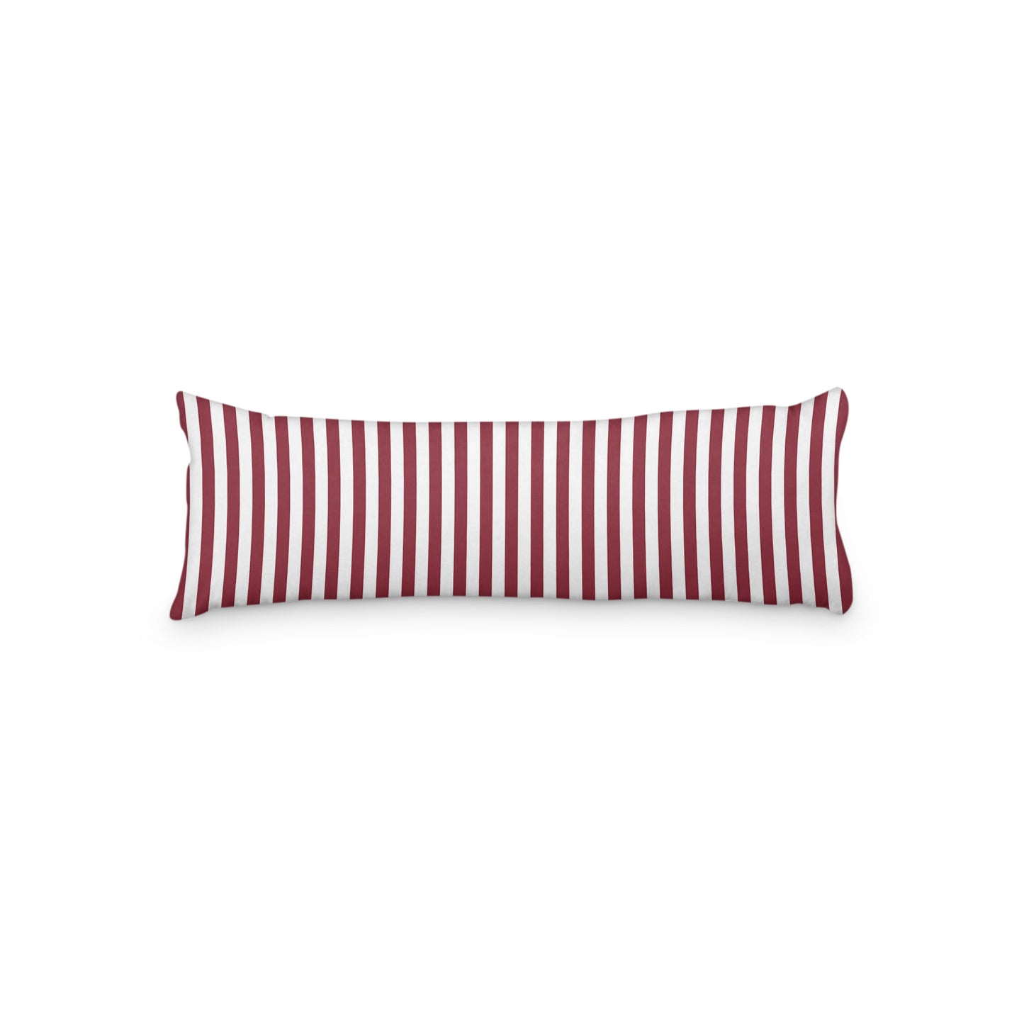 White Microfiber Body Pillow with Burgundy Red Bars, MFBP-1281-051, 20 x 54 inches