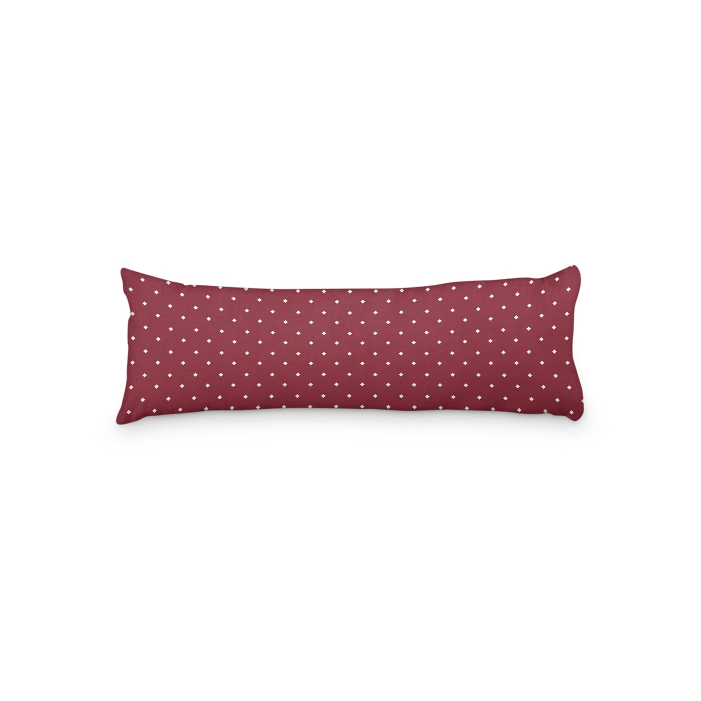 Burgundy Red Microfiber Body Pillow with Pale Cream Diamonds, MFBP-1283-102, 20 x 54 inches