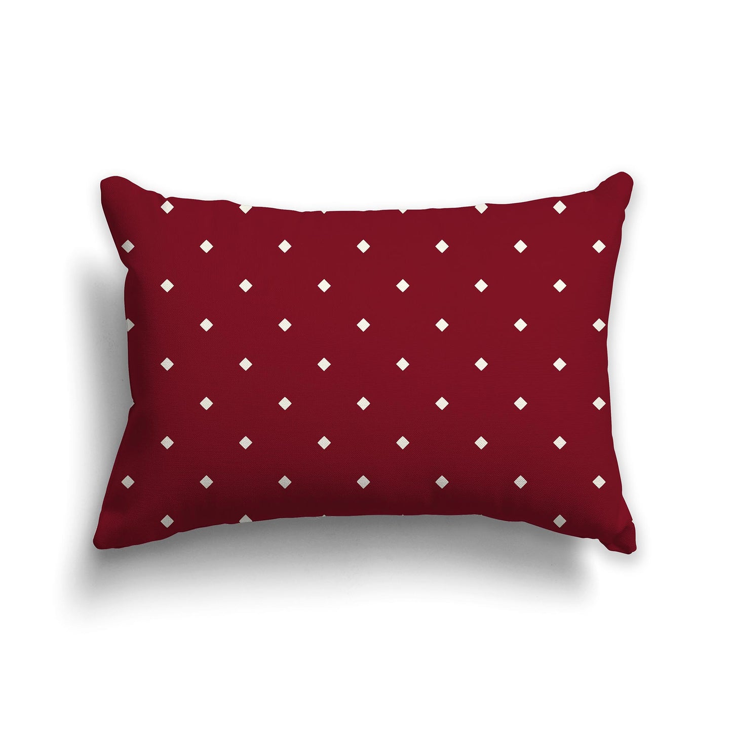20x14 inch Lumbar Burgundy Red Throw Pillow with Large Cream Diamond Pattern