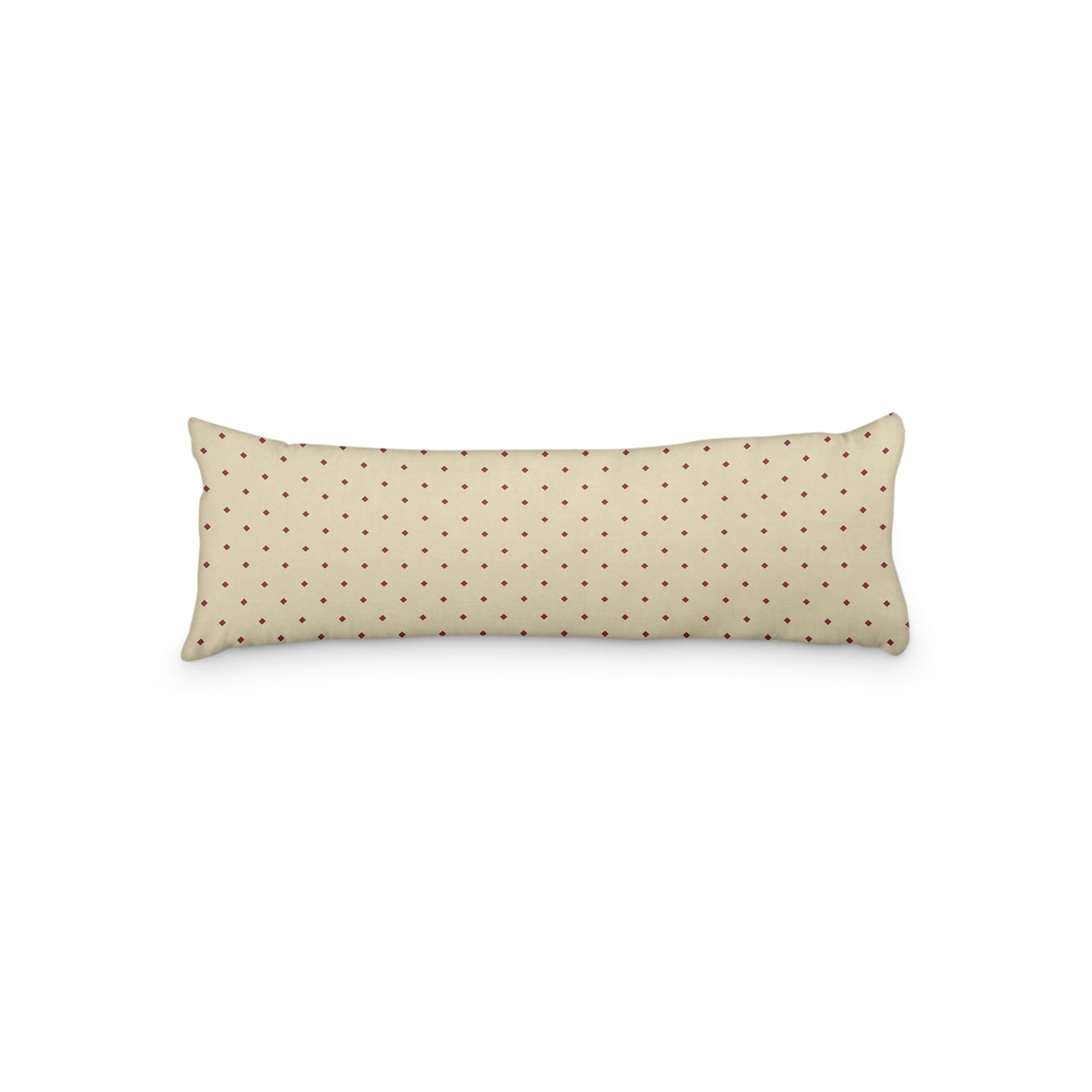 Tan Microfiber Body Pillow with Burgundy Red Diamonds, MFBP-1284-101, 20 x 54 inches