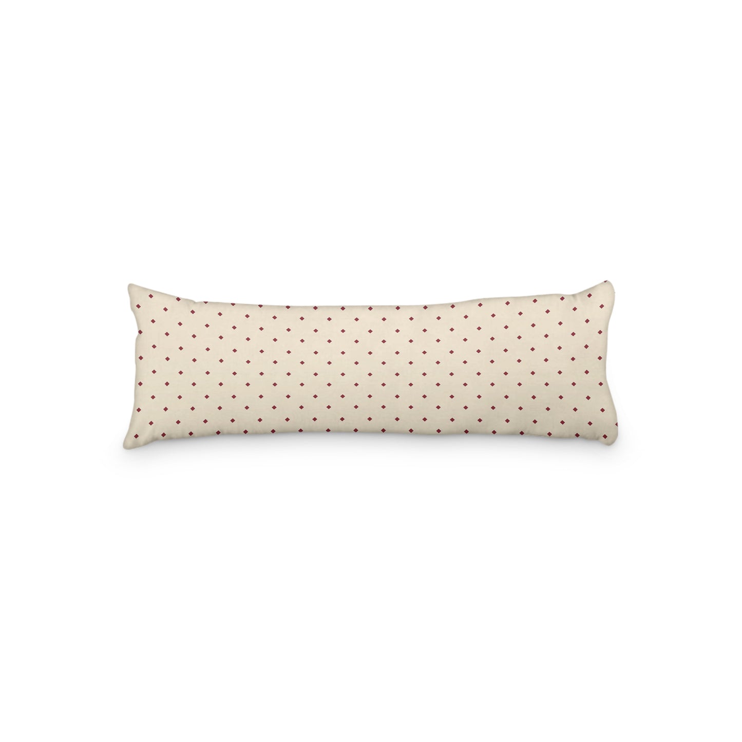 Beige Microfiber Body Pillow with Burgundy Red Diamonds, MFBP-1285-101, 20 x 54 inches
